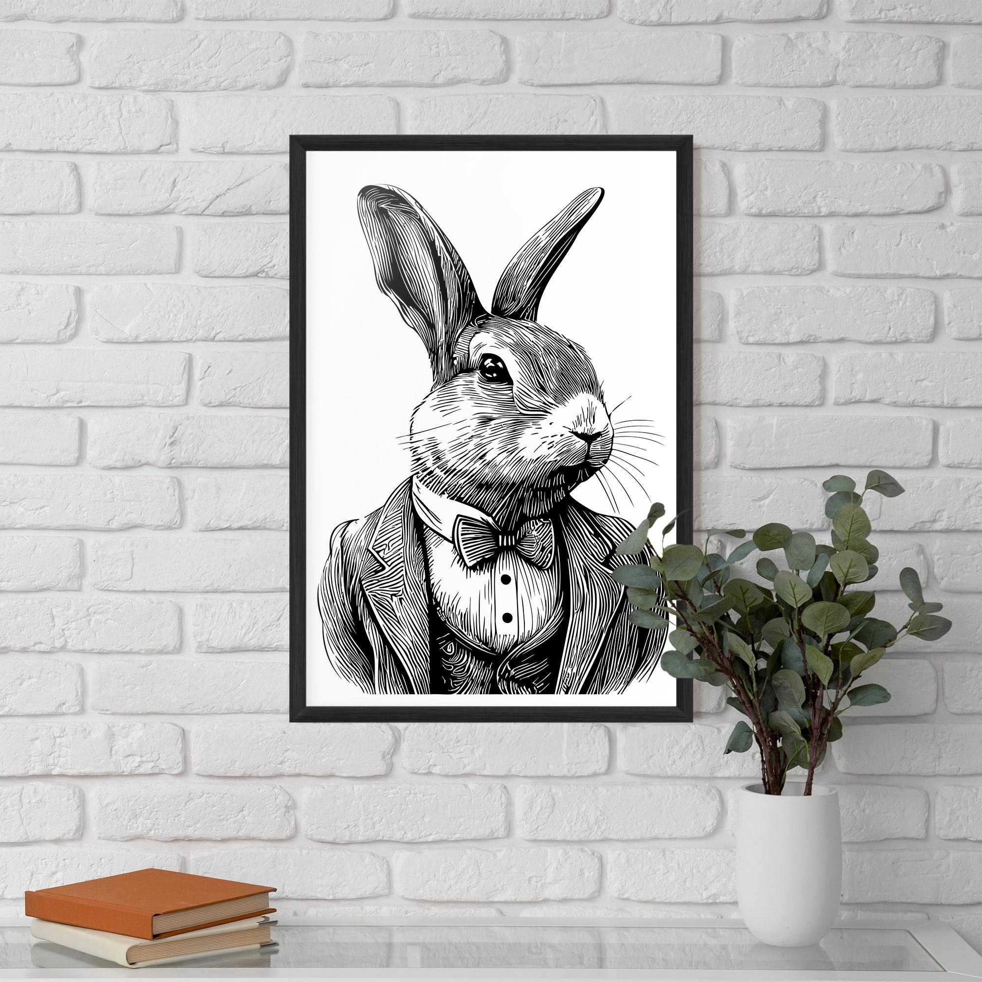 Gerahmte Poster Bunny In Suit mockup 5