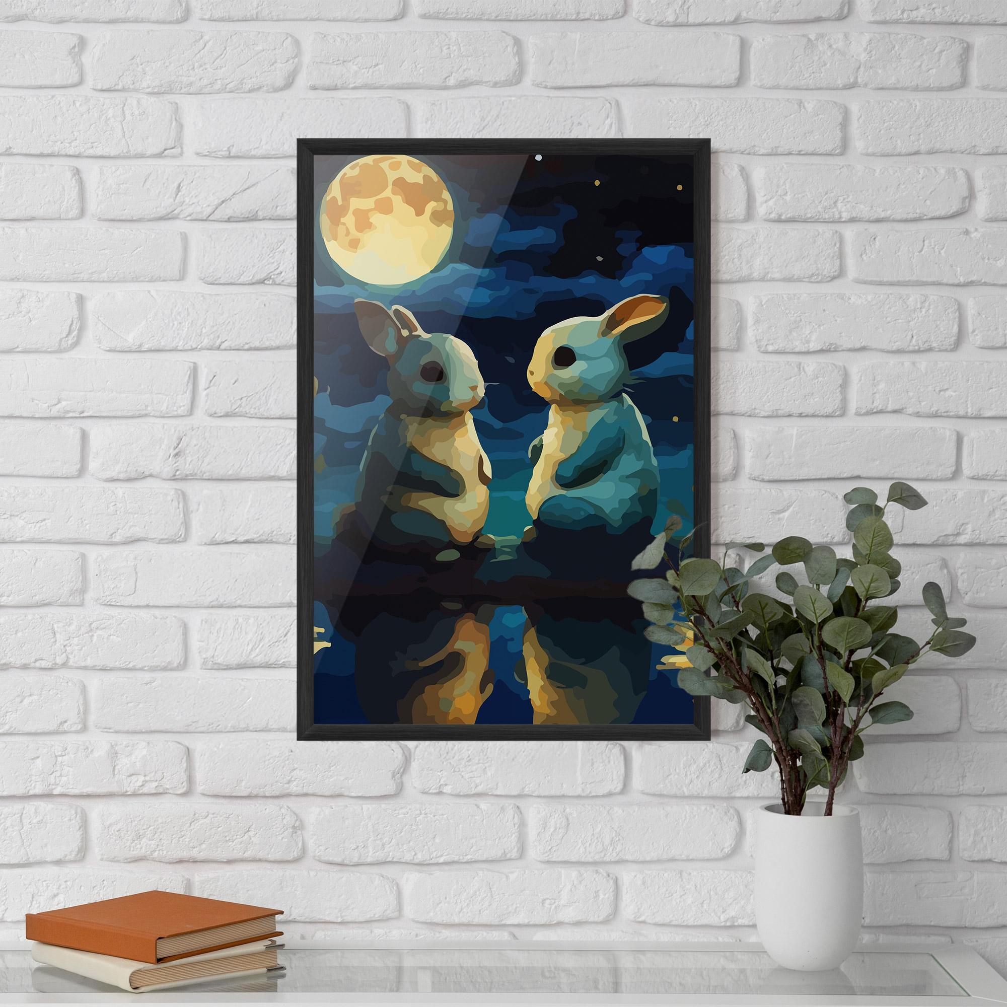Gerahmte Poster Full Moon Bunny mockup 5