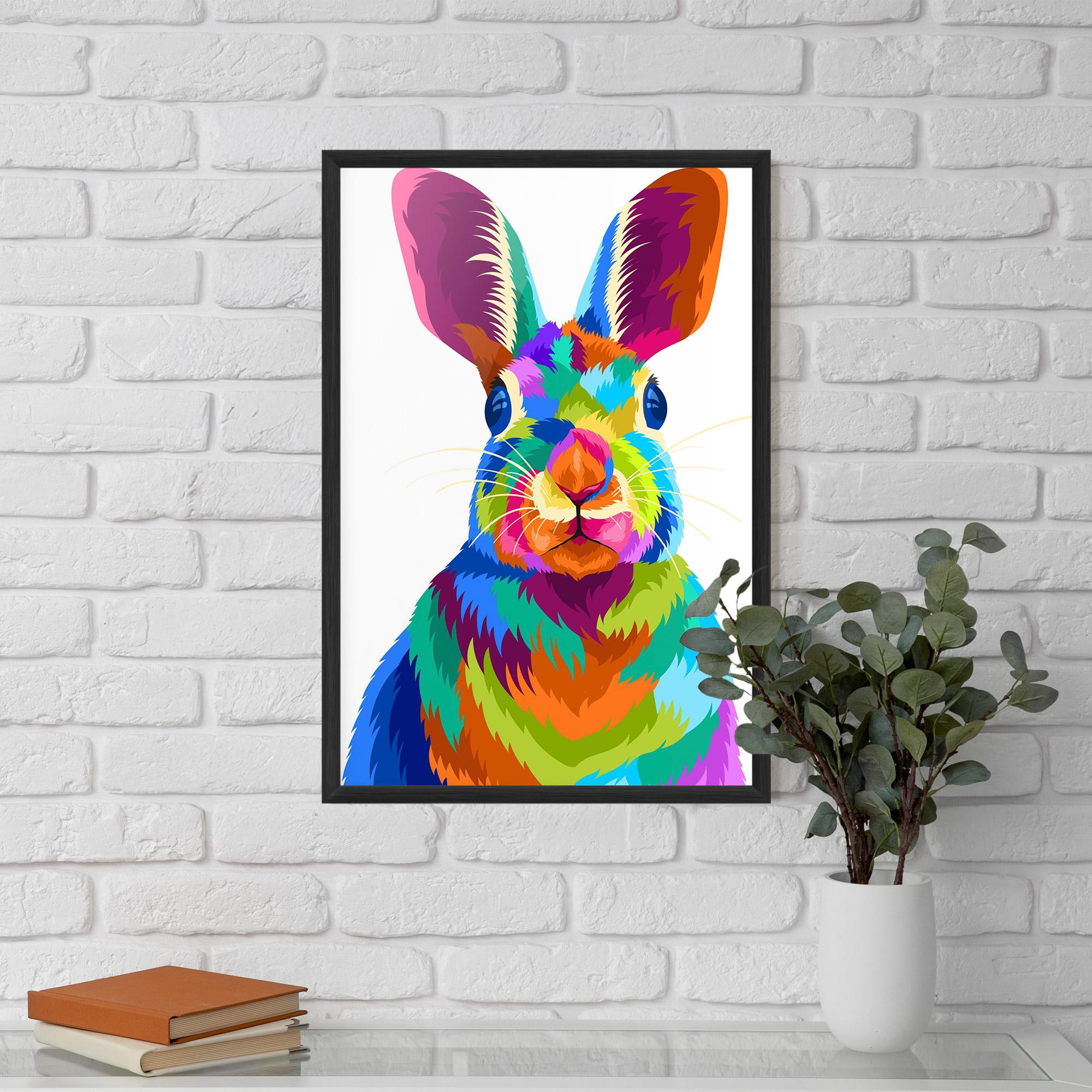 Gerahmte Poster Rabbit Art Style mockup 5