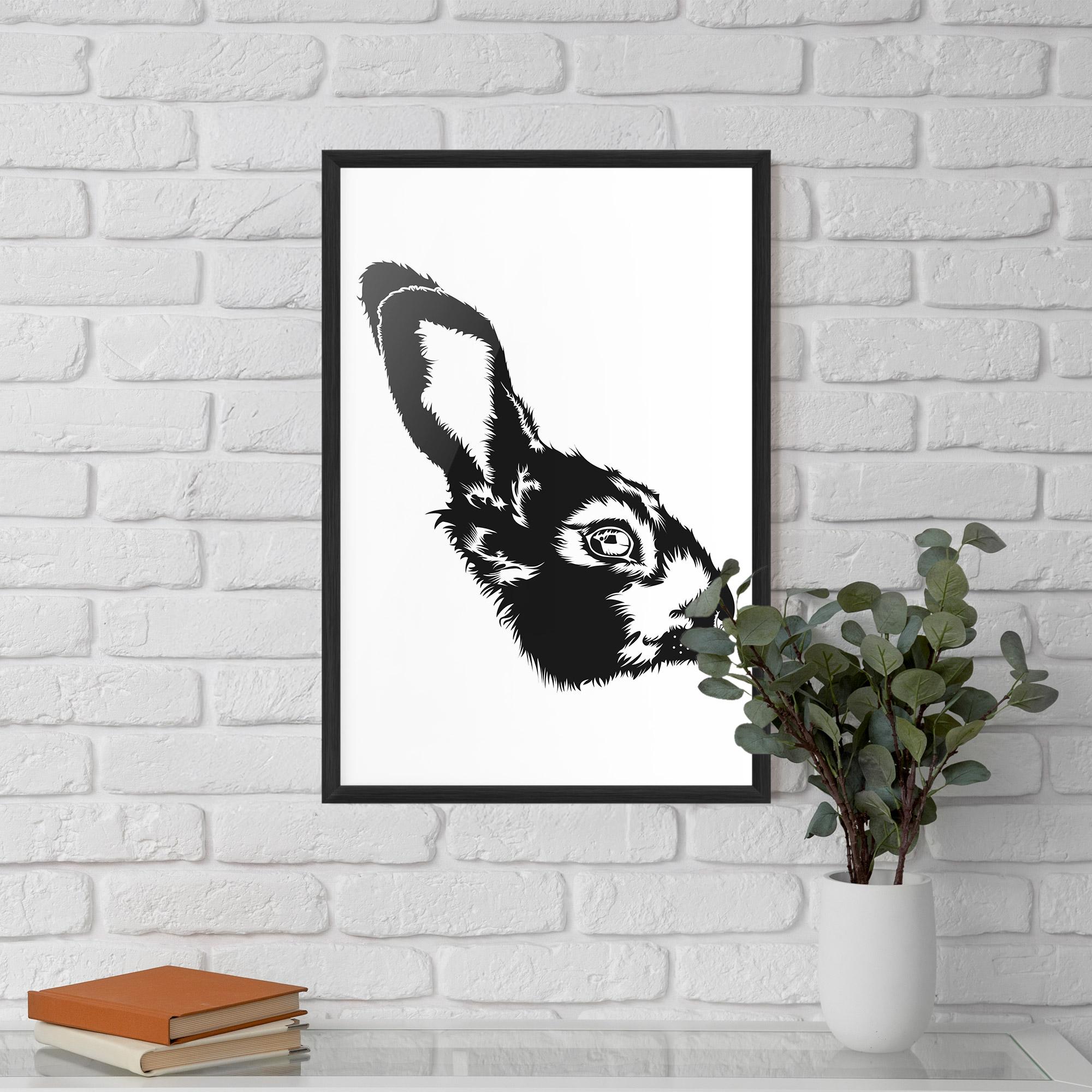 Gerahmte Poster Rabbit Head mockup 5
