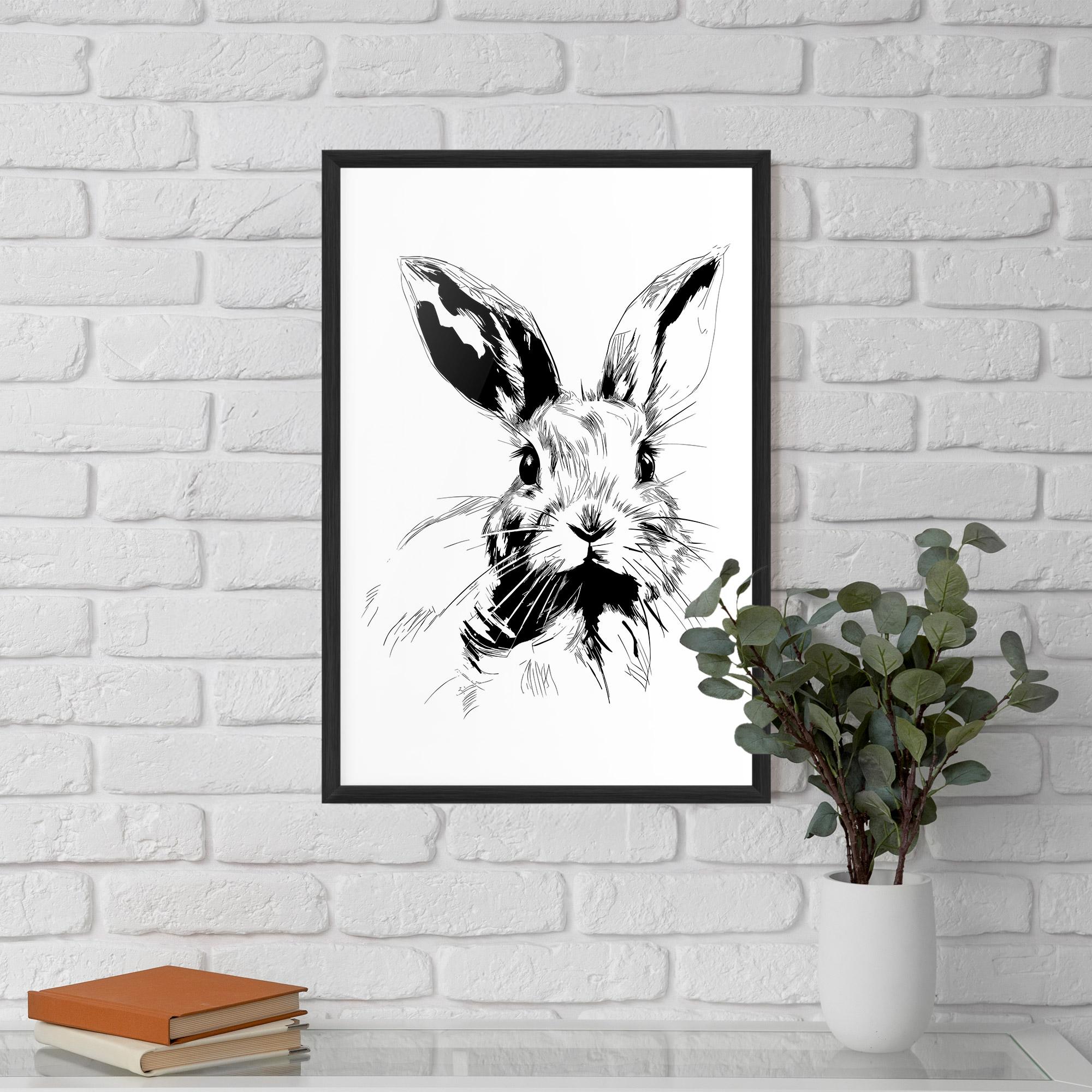 Gerahmte Poster Rabbit Looking mockup 5