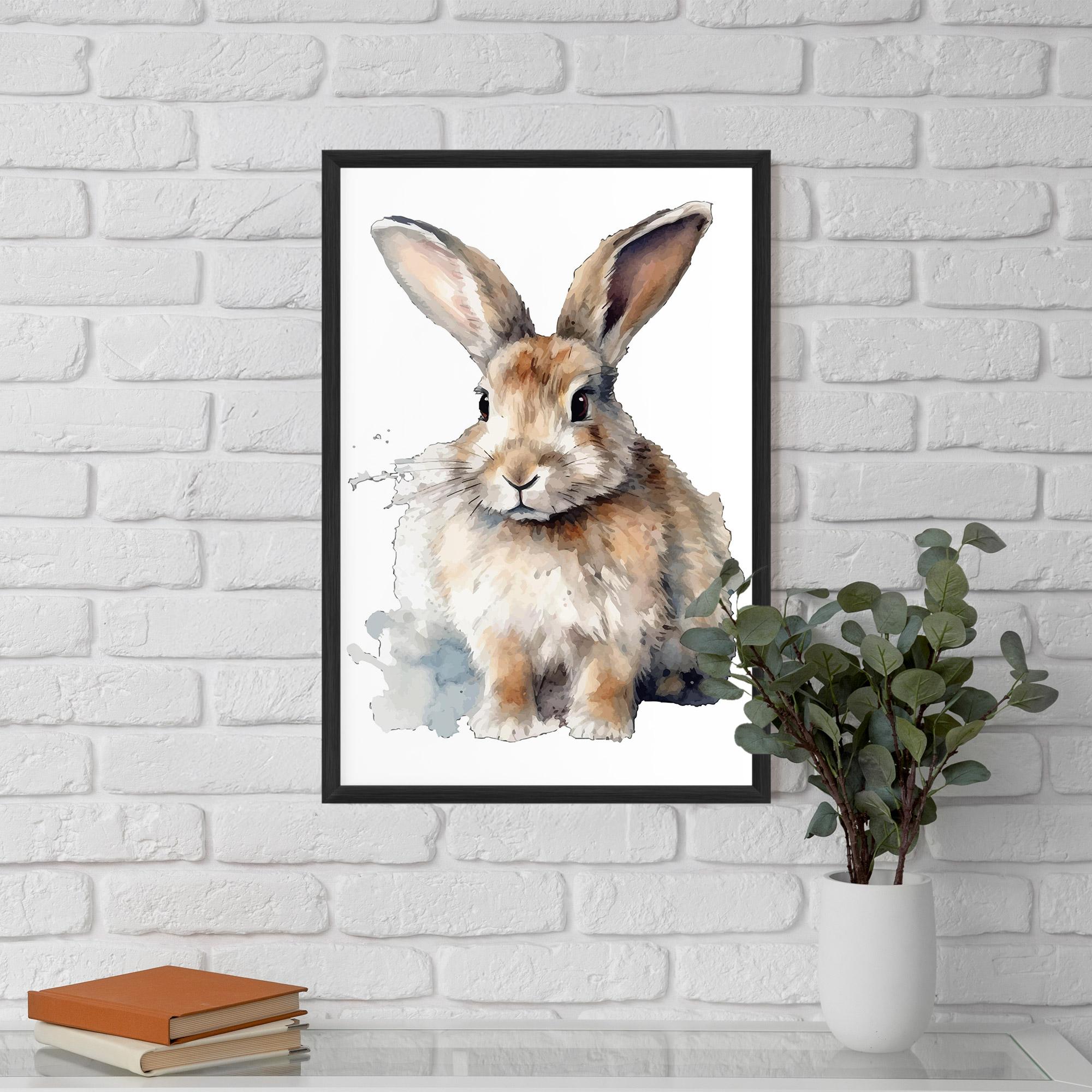 Gerahmte Poster Watercolor Cute Bunny mockup 5