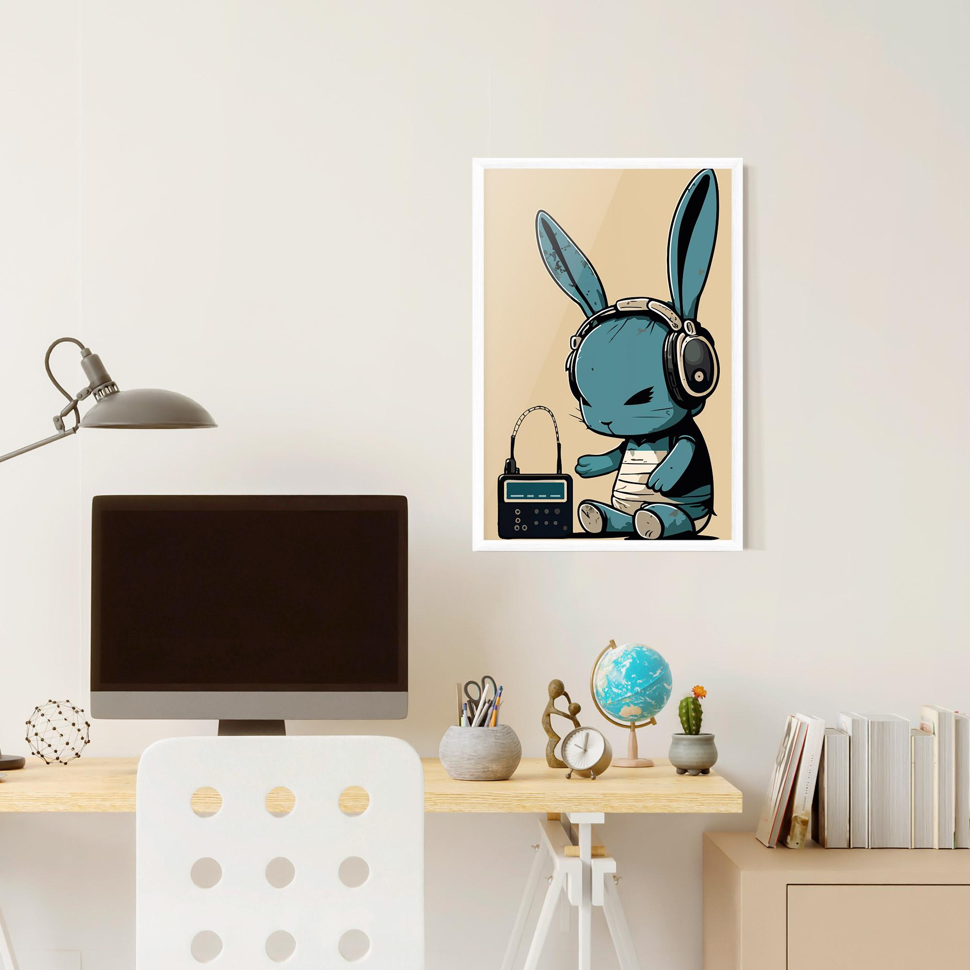 Gerahmte Poster Blue Baby Bunny mockup 6