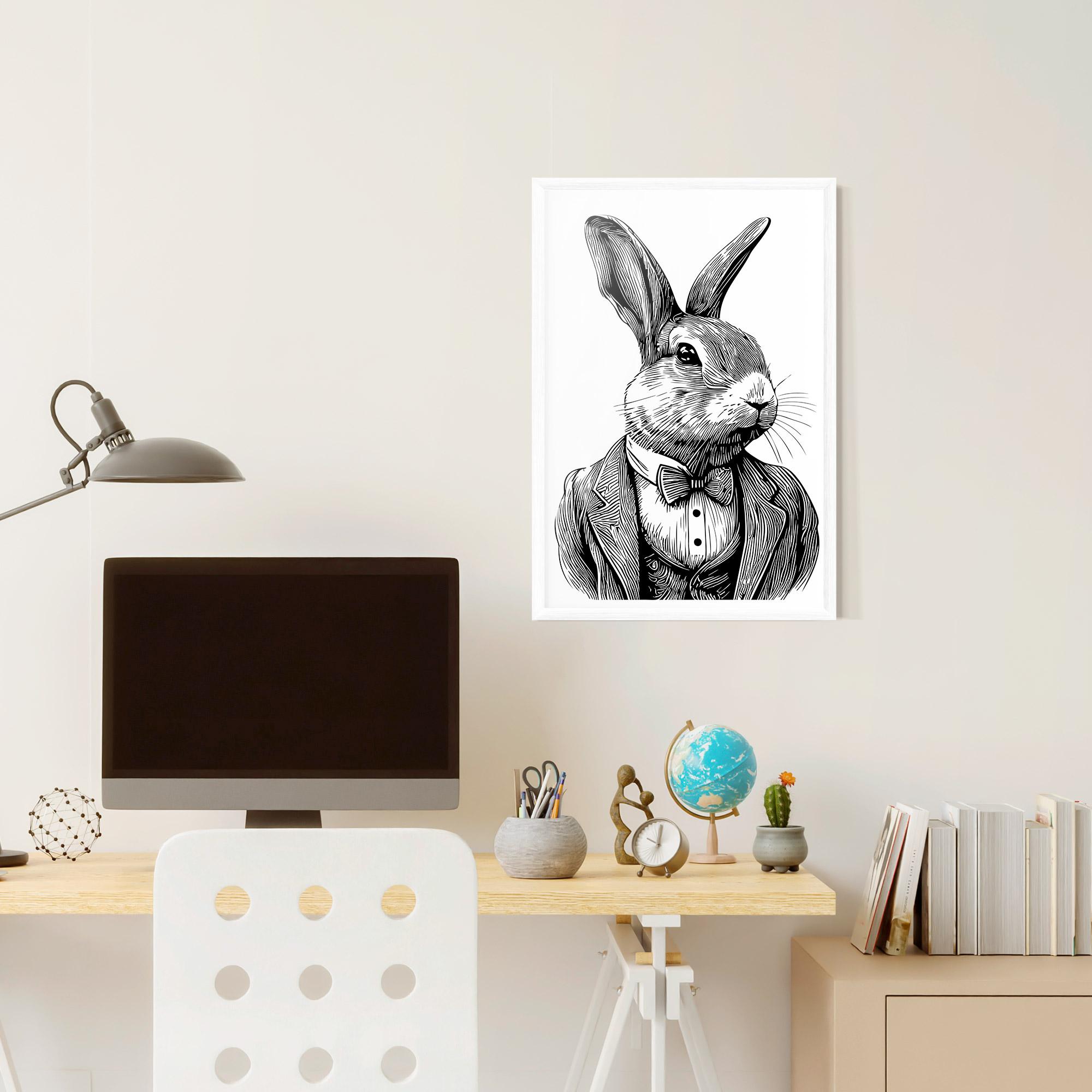 Gerahmte Poster Bunny In Suit mockup 6