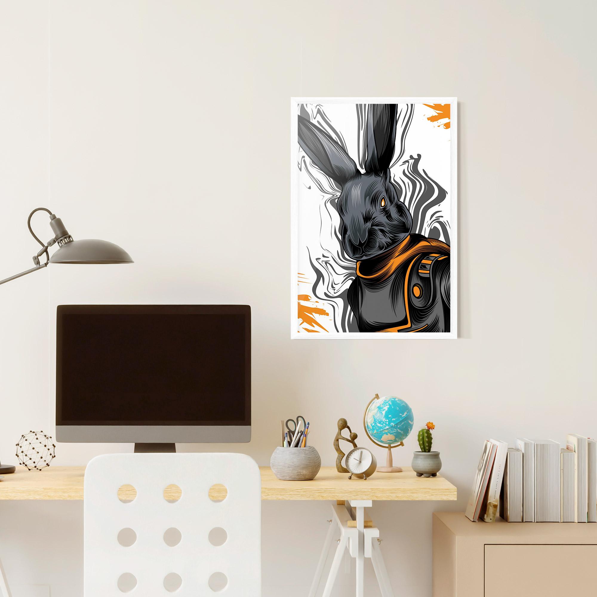Gerahmte Poster Cyborg Yellow Bunny mockup 6
