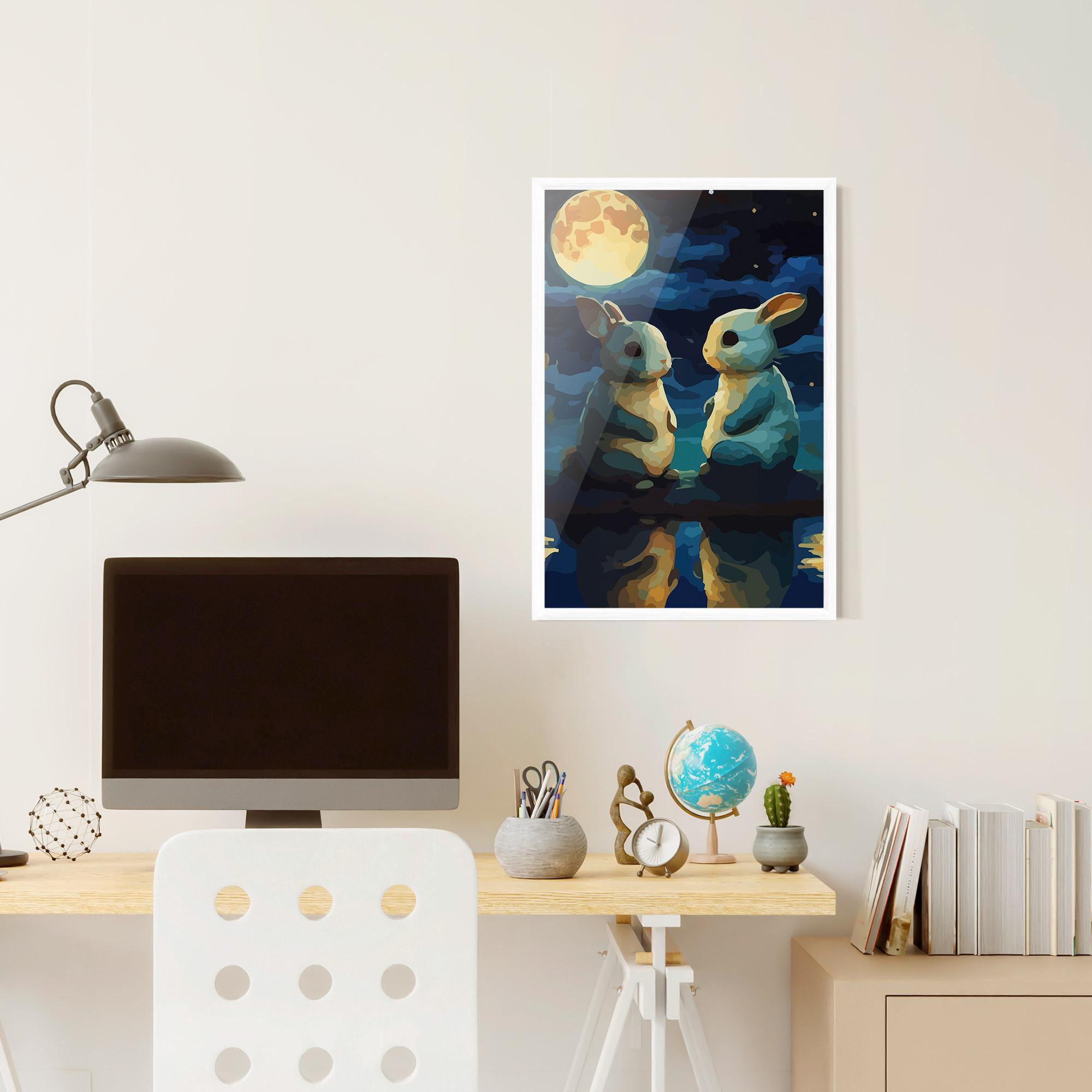 Gerahmte Poster Full Moon Bunny mockup 6