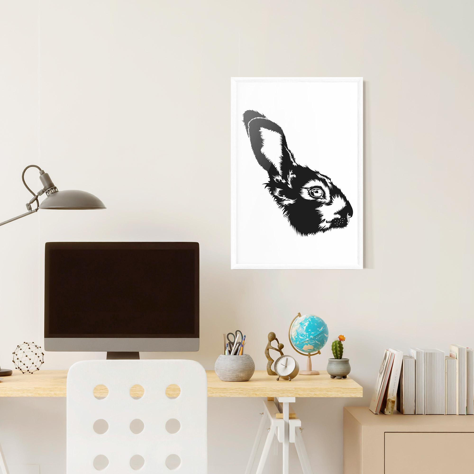 Gerahmte Poster Rabbit Head mockup 6