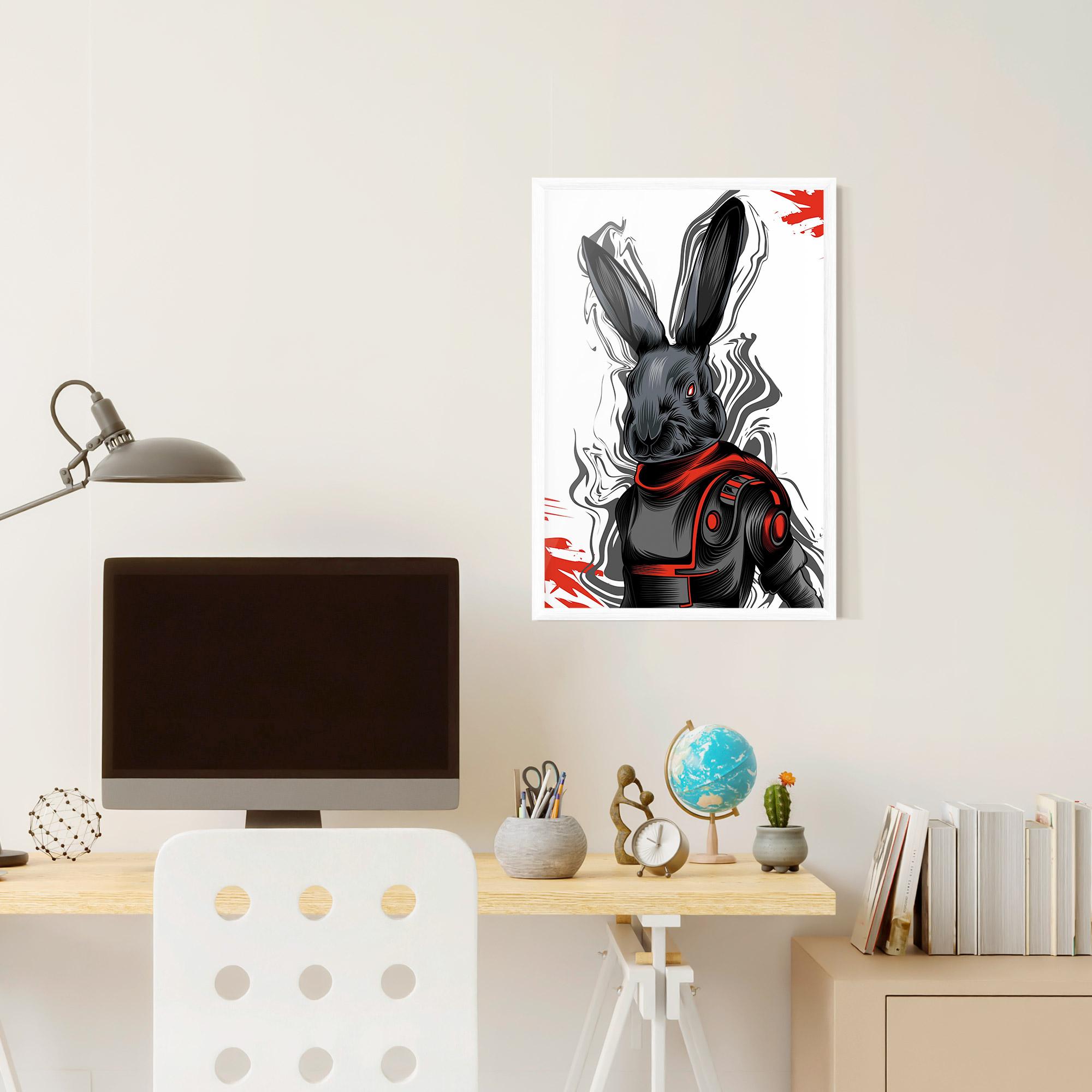 Gerahmte Poster Red Robot Bunny mockup 6
