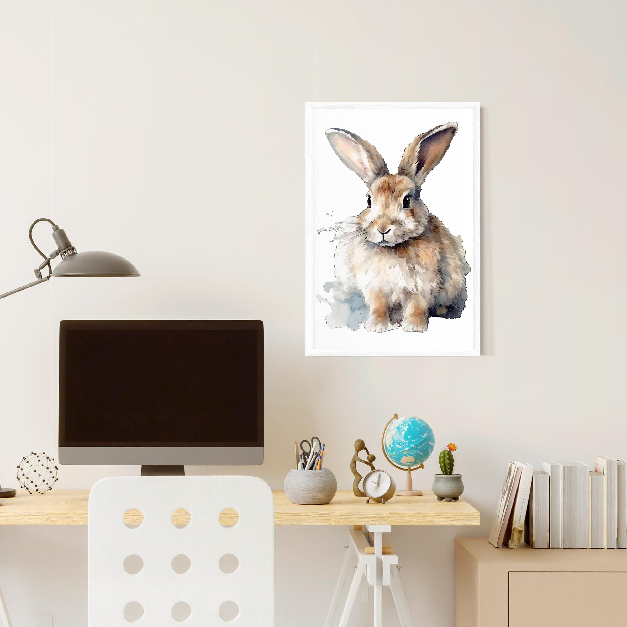 Gerahmte Poster Watercolor Cute Bunny mockup 6