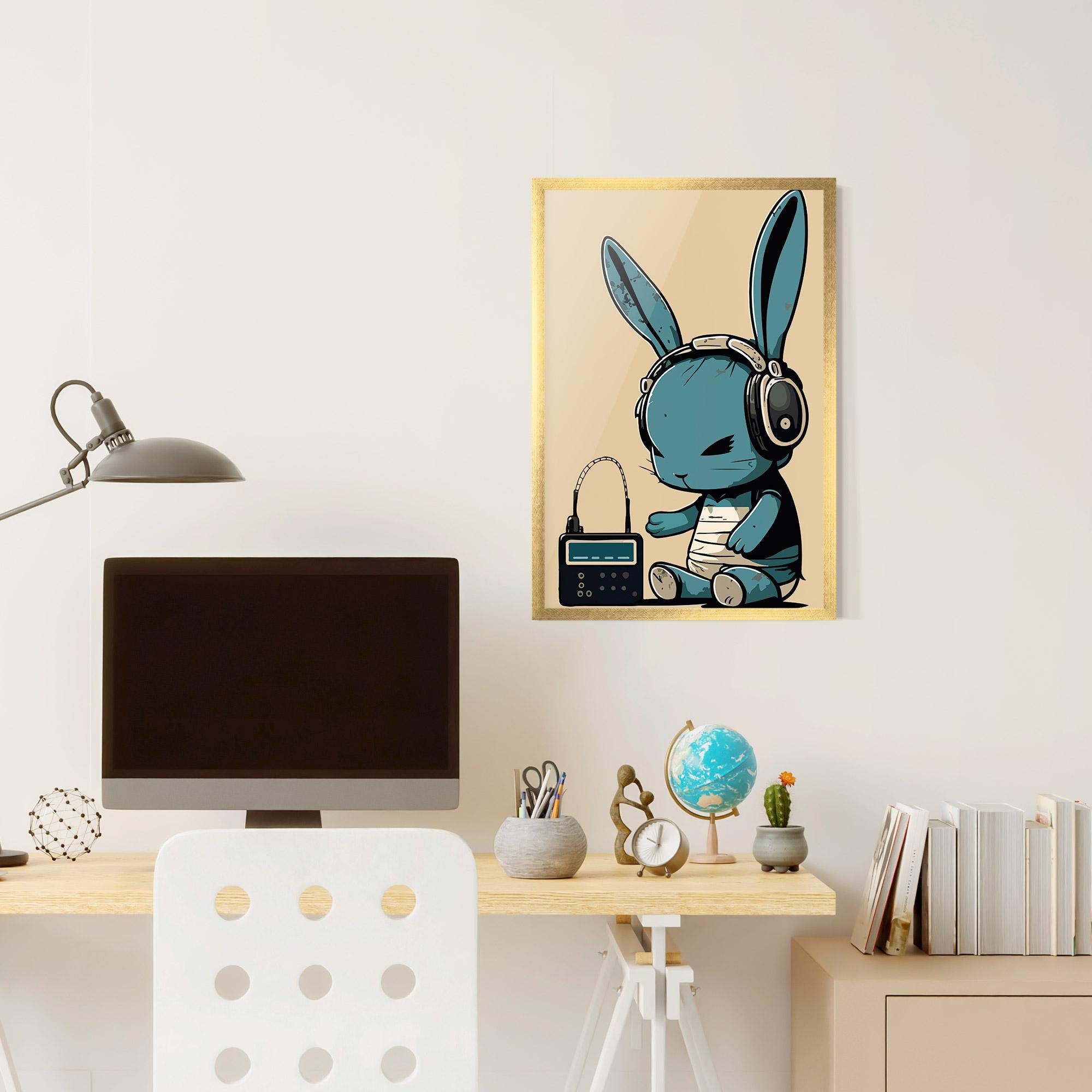 Gerahmte Poster Blue Baby Bunny mockup 6