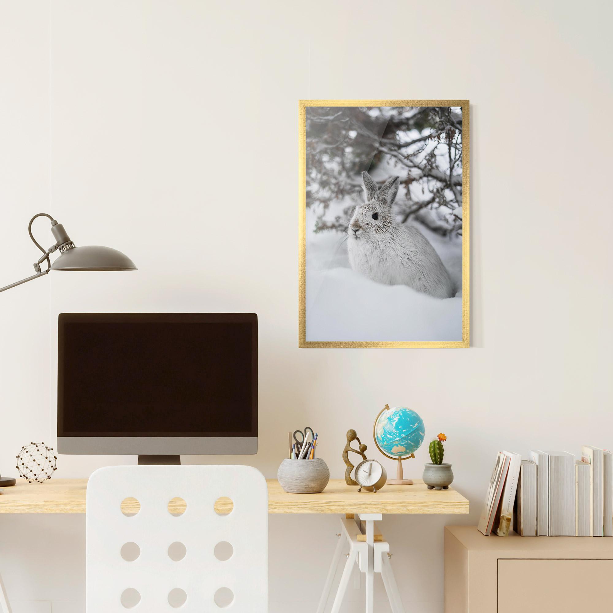 Gerahmte Poster Bunny In Snow mockup 6