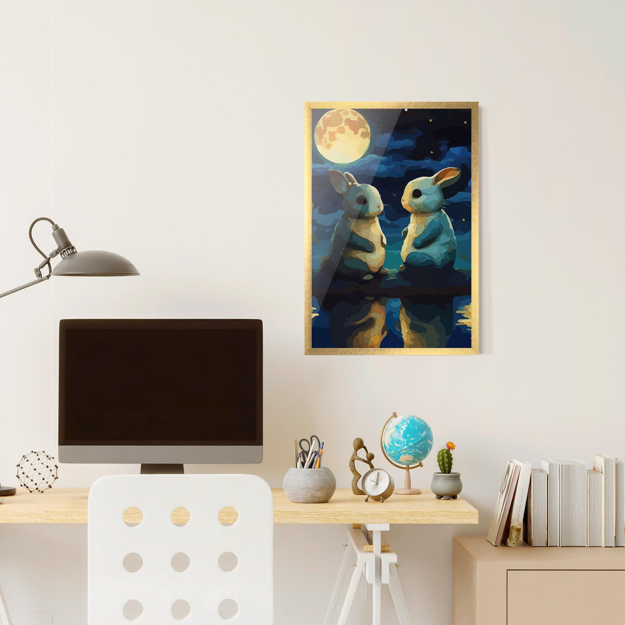 Gerahmte Poster Full Moon Bunny mockup 6