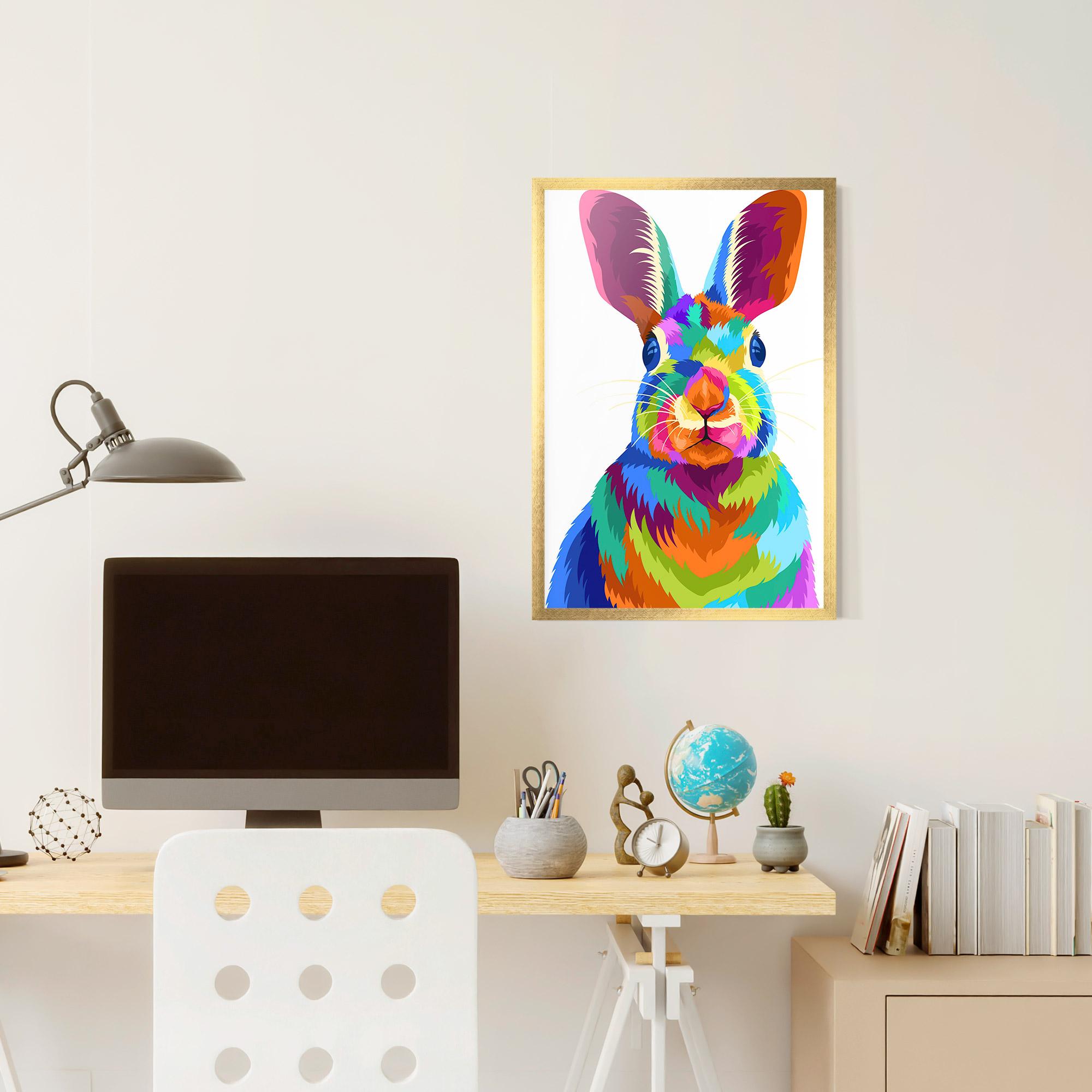 Gerahmte Poster Rabbit Art Style mockup 6