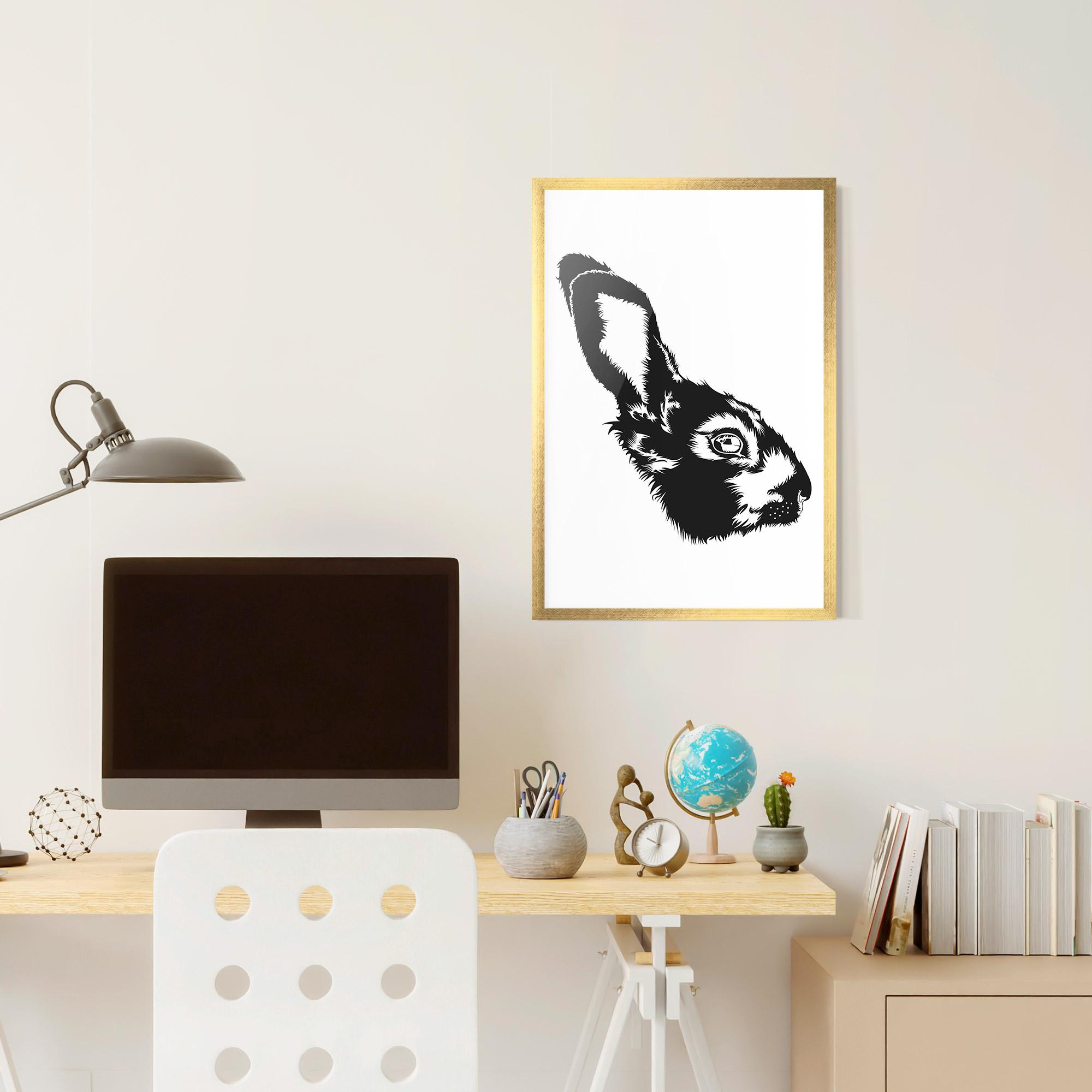 Gerahmte Poster Rabbit Head mockup 6