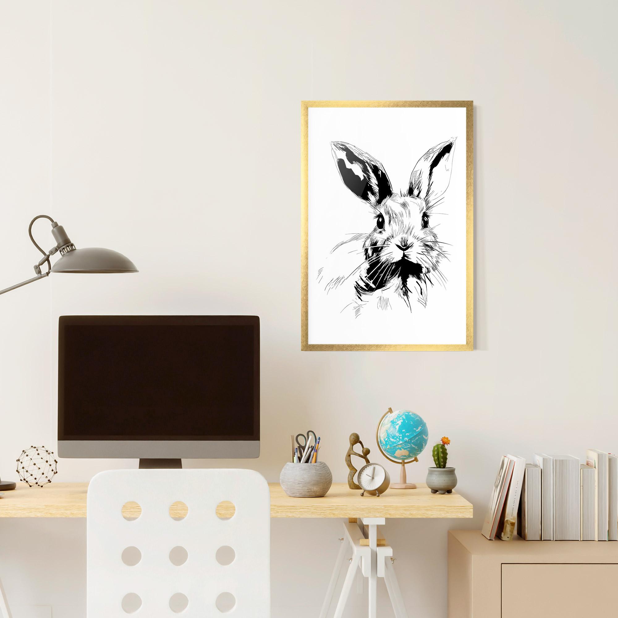 Gerahmte Poster Rabbit Looking mockup 6