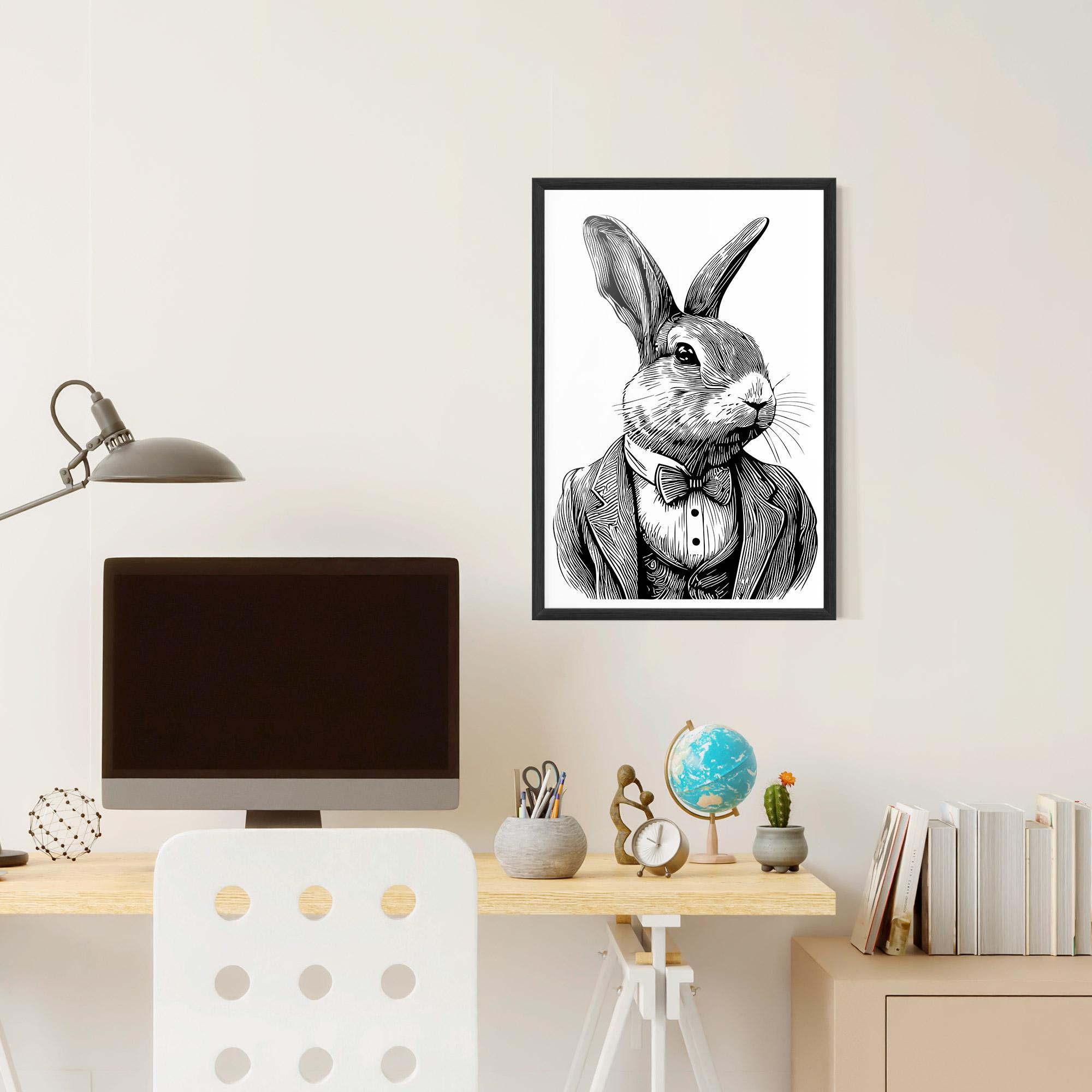 Gerahmte Poster Bunny In Suit mockup 6