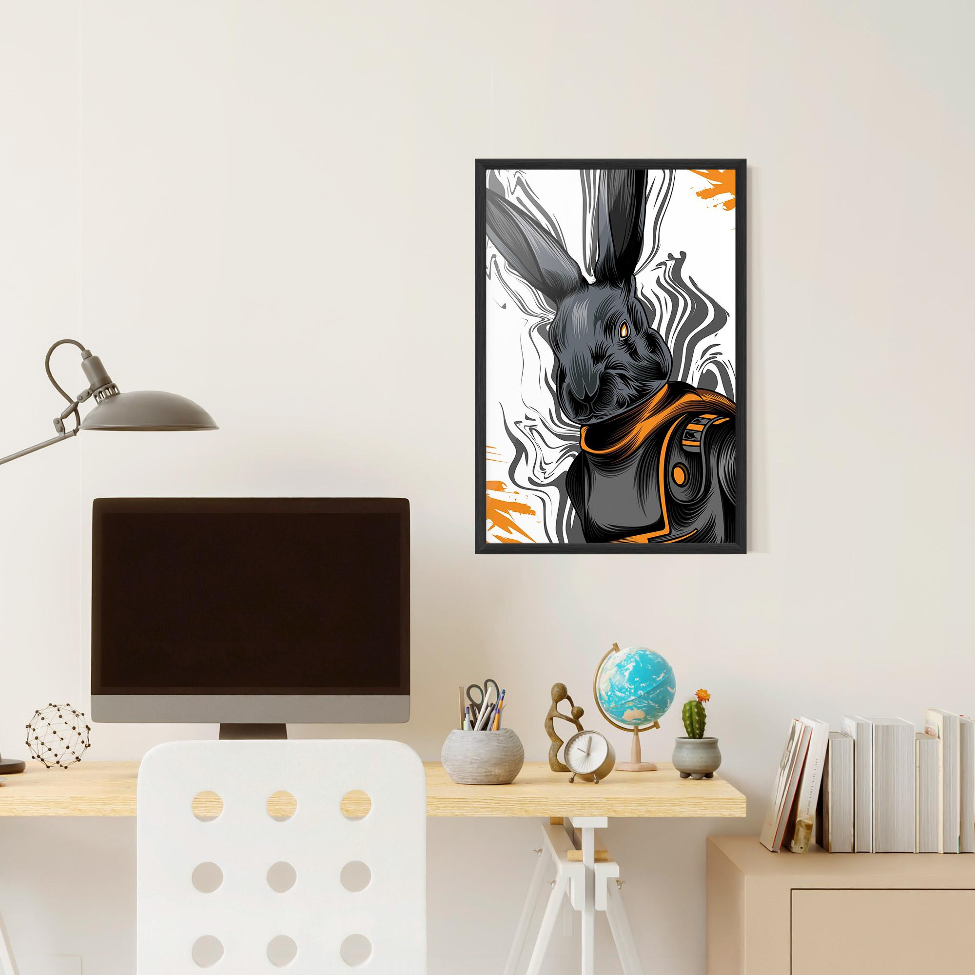 Gerahmte Poster Cyborg Yellow Bunny mockup 6