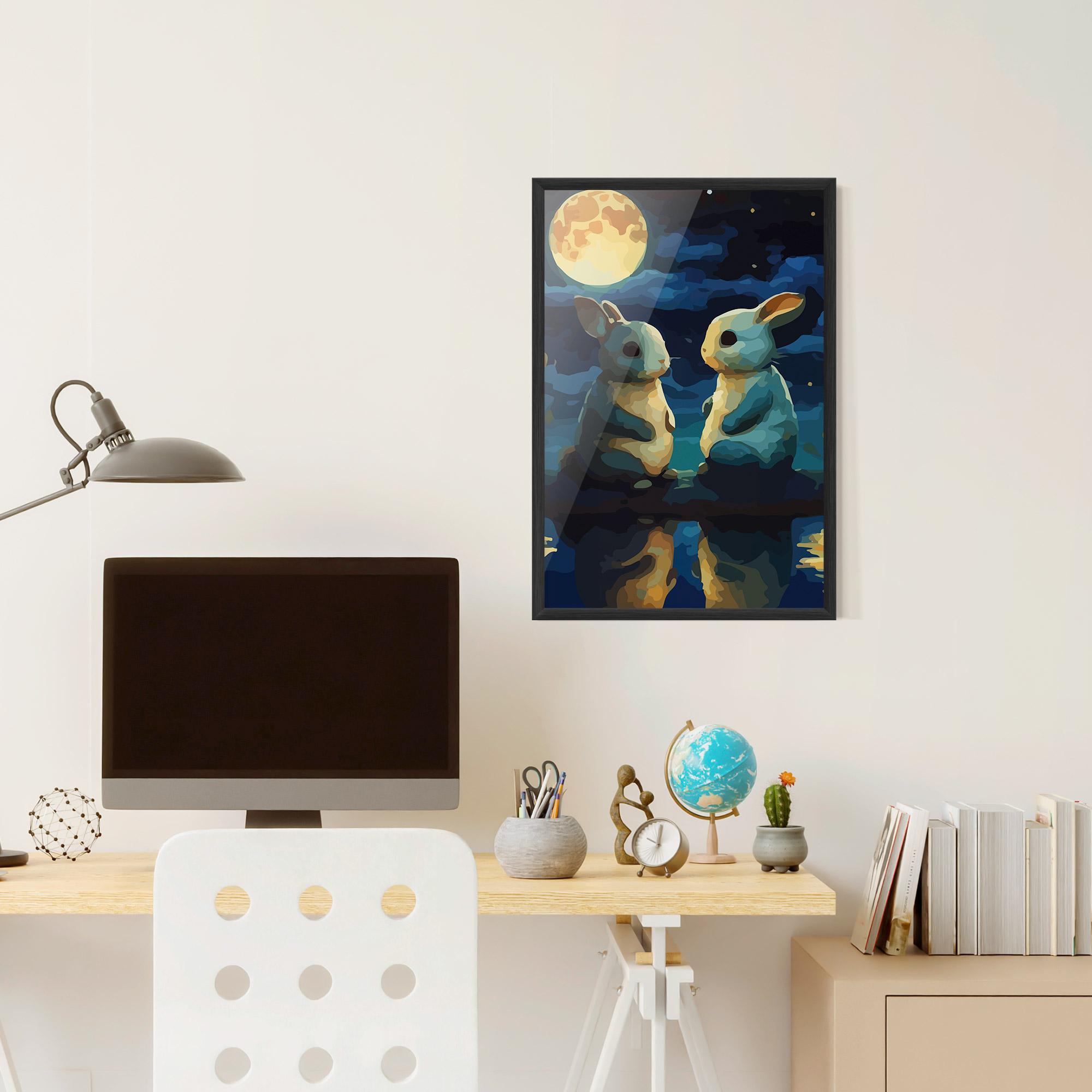 Gerahmte Poster Full Moon Bunny mockup 6