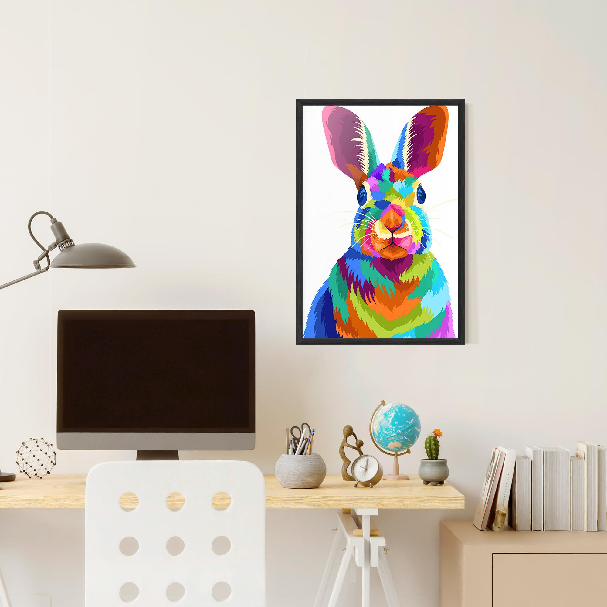 Gerahmte Poster Rabbit Art Style mockup 6