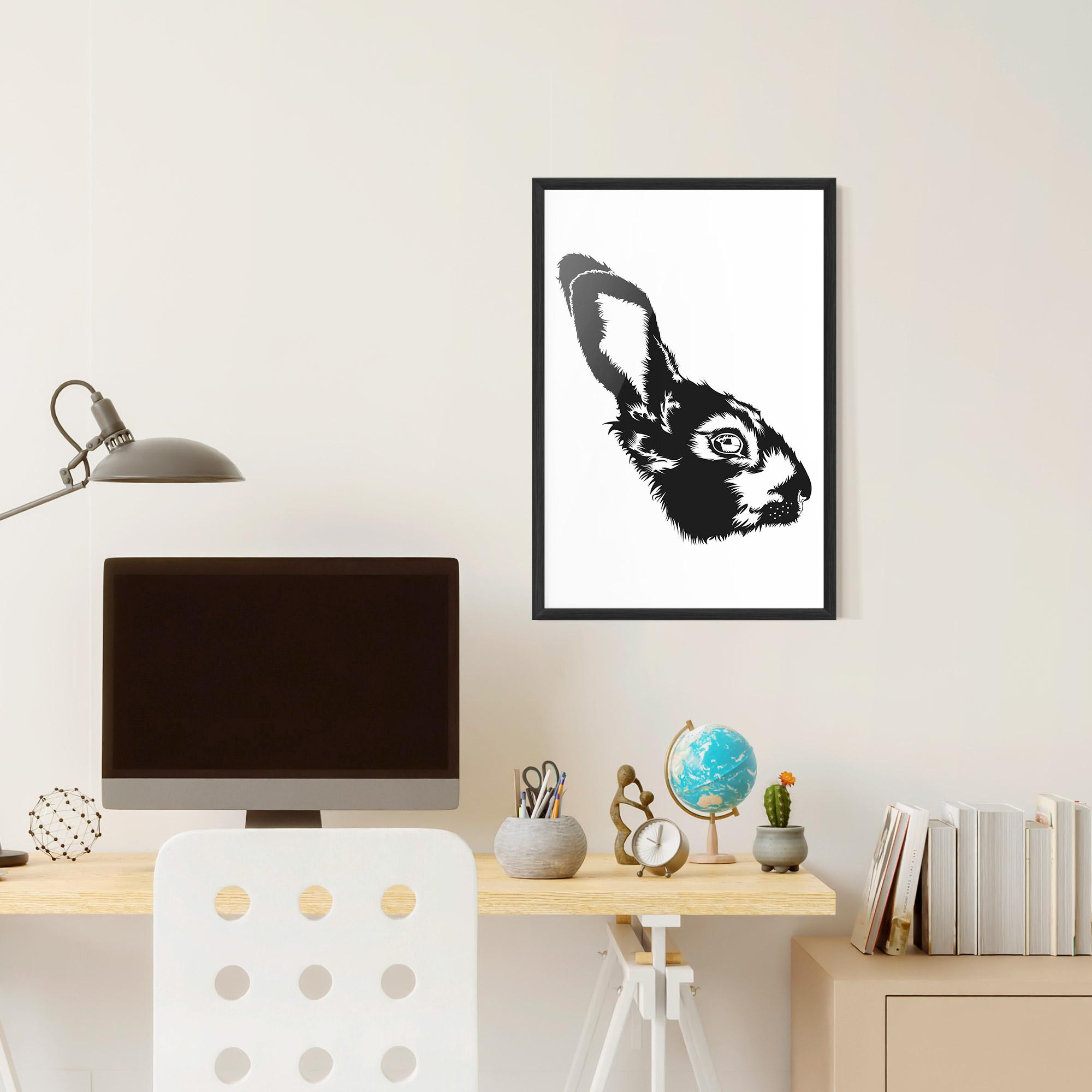 Gerahmte Poster Rabbit Head mockup 6