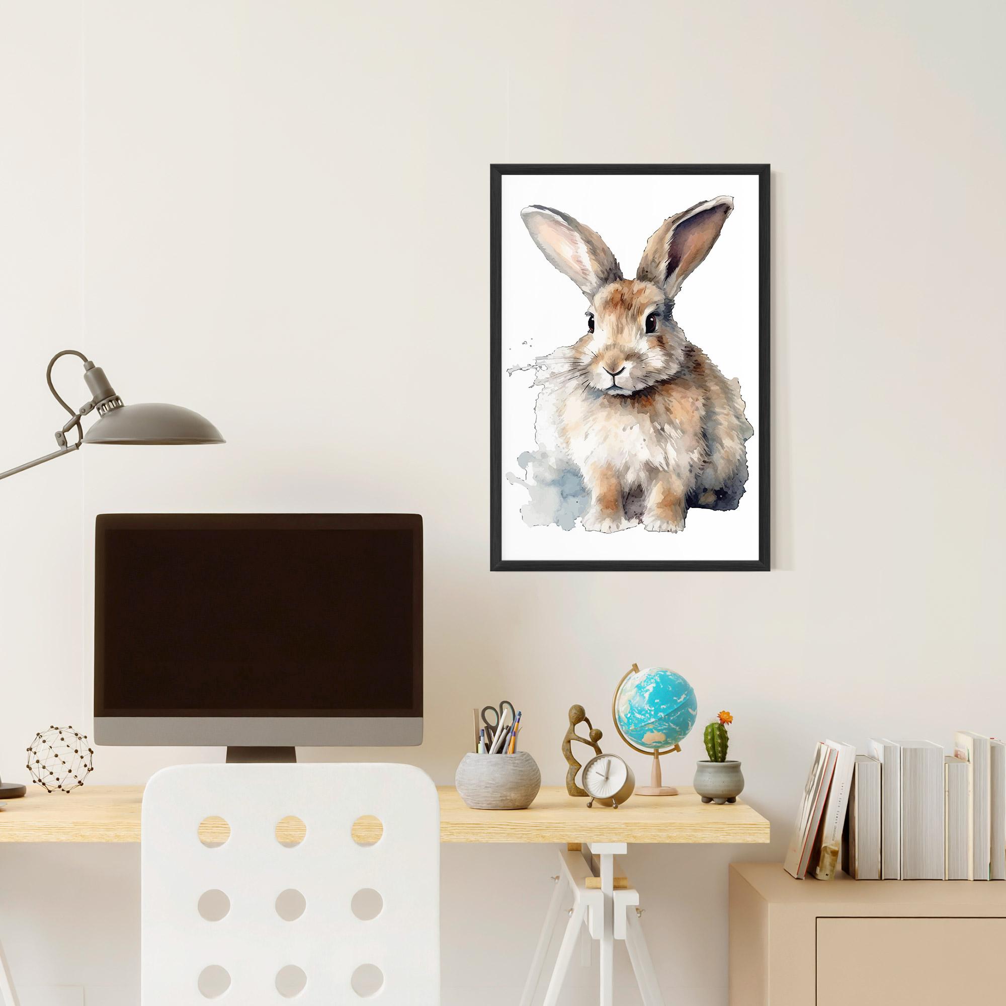 Gerahmte Poster Watercolor Cute Bunny mockup 6