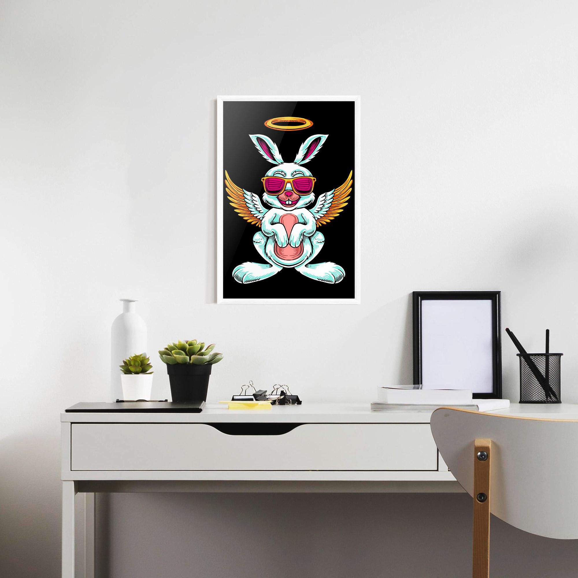 Gerahmte Poster Angel Cool Bunny mockup 7