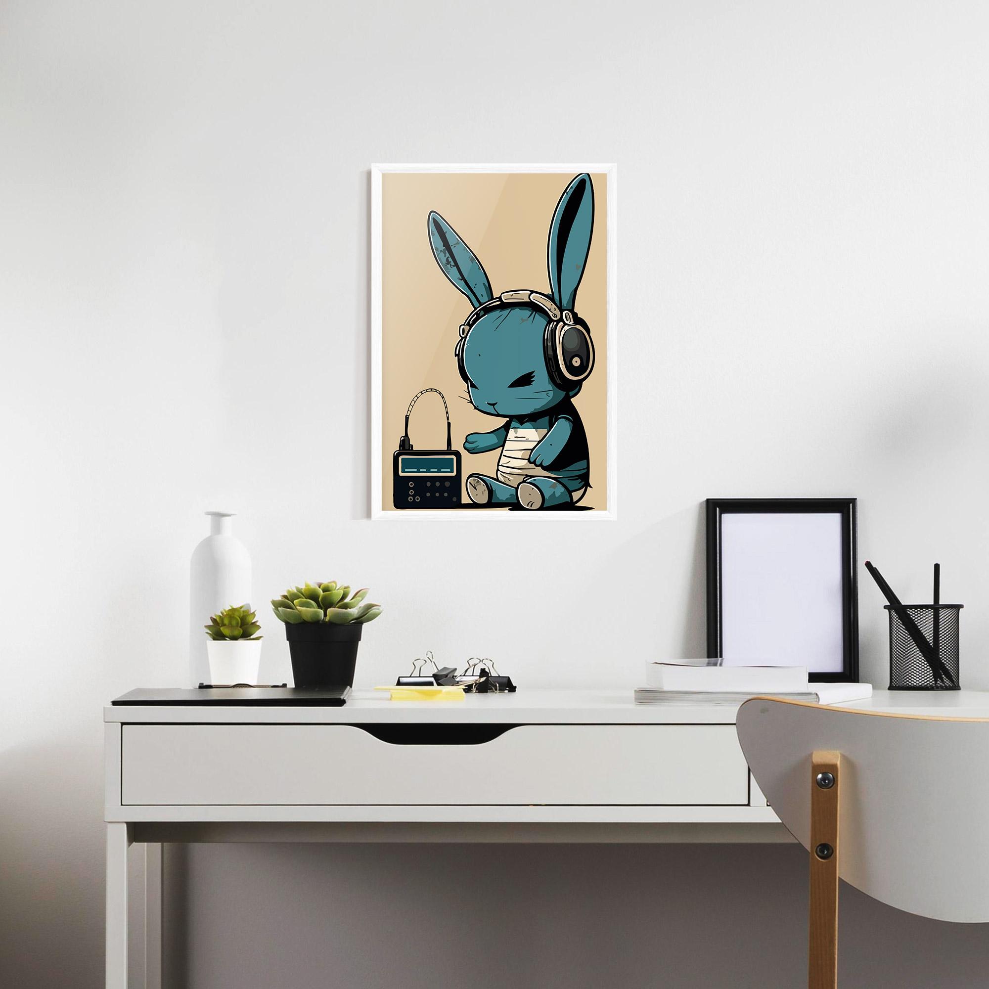 Gerahmte Poster Blue Baby Bunny mockup 7