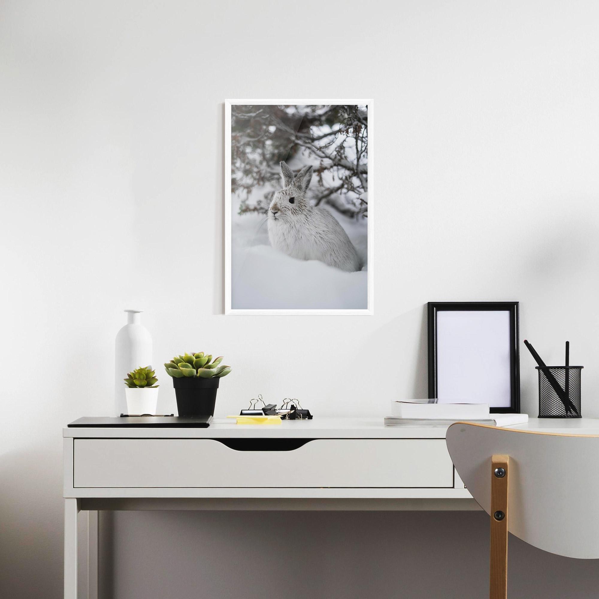 Gerahmte Poster Bunny In Snow mockup 7