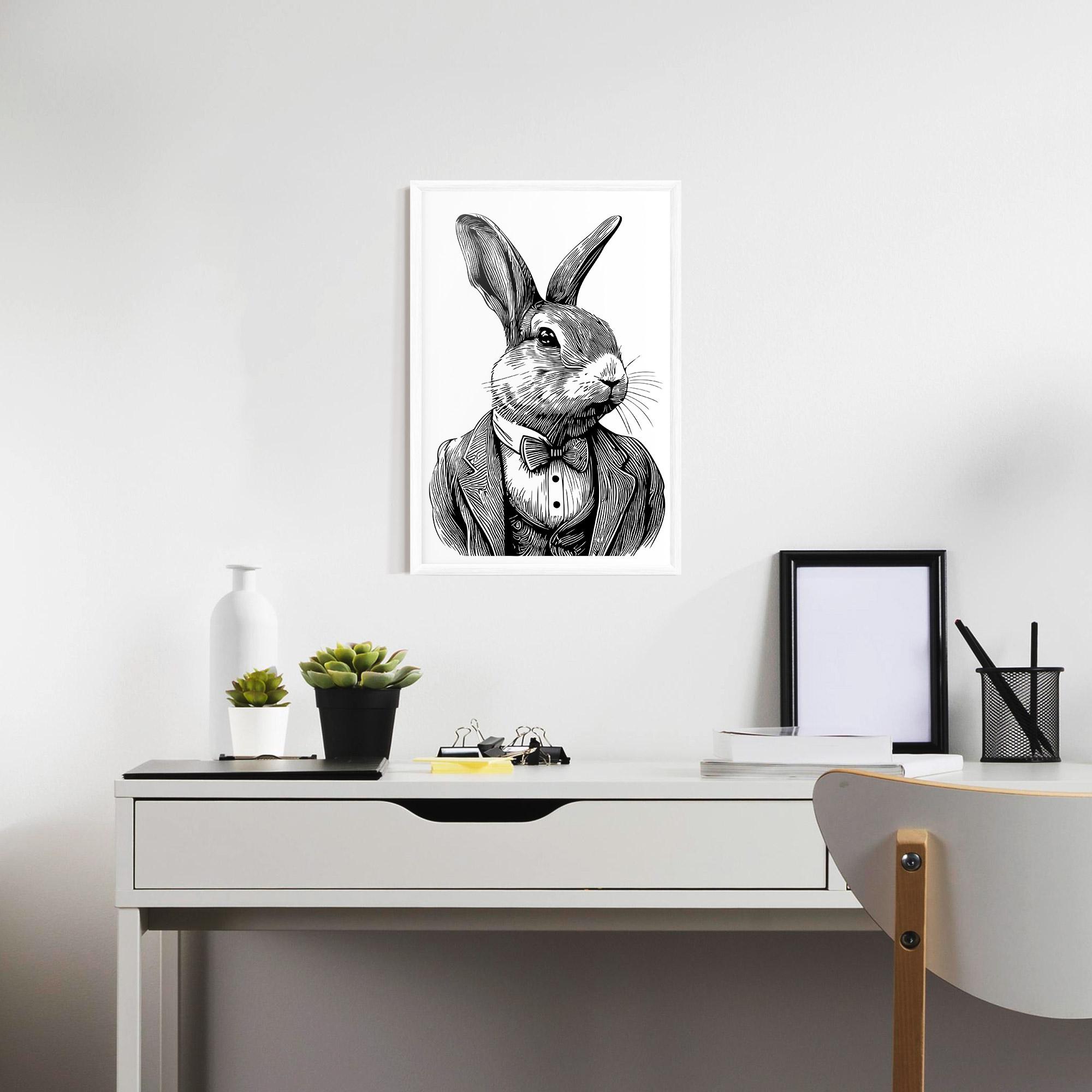 Gerahmte Poster Bunny In Suit mockup 7