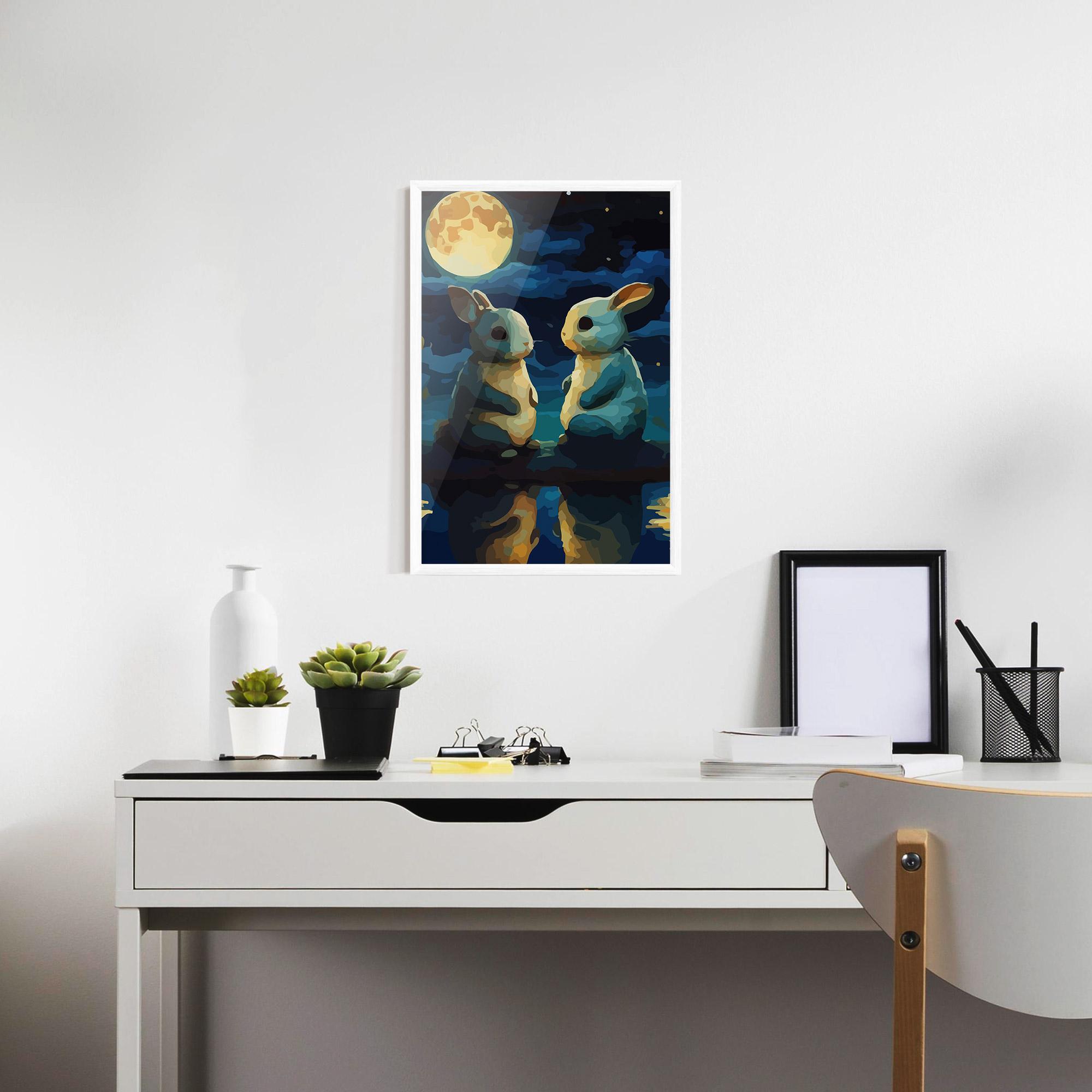Gerahmte Poster Full Moon Bunny mockup 7