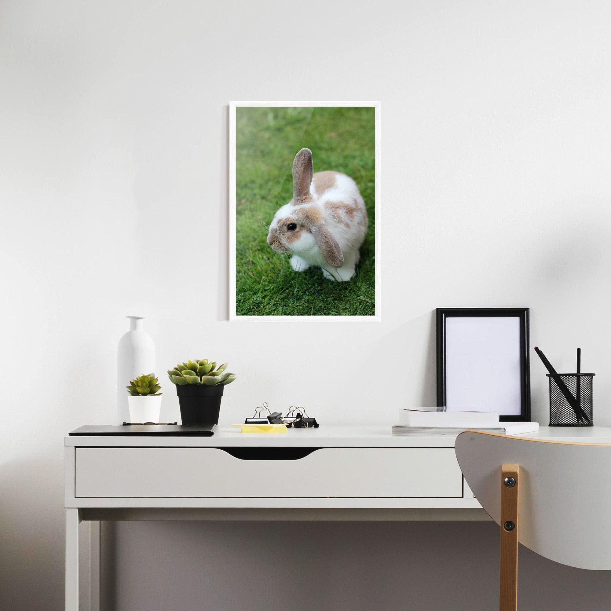 Gerahmte Poster Light Orange Bunny mockup 7