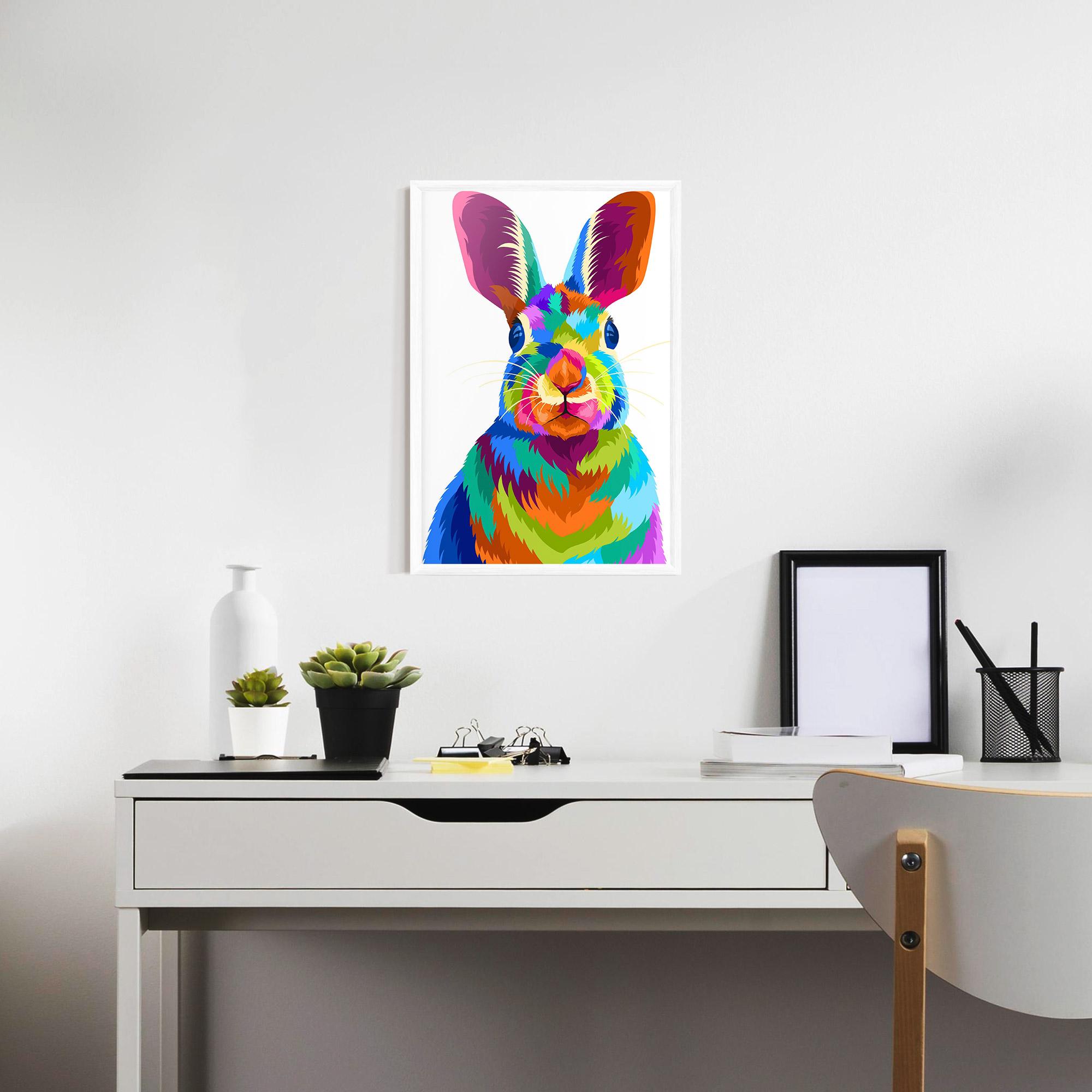 Gerahmte Poster Rabbit Art Style mockup 7