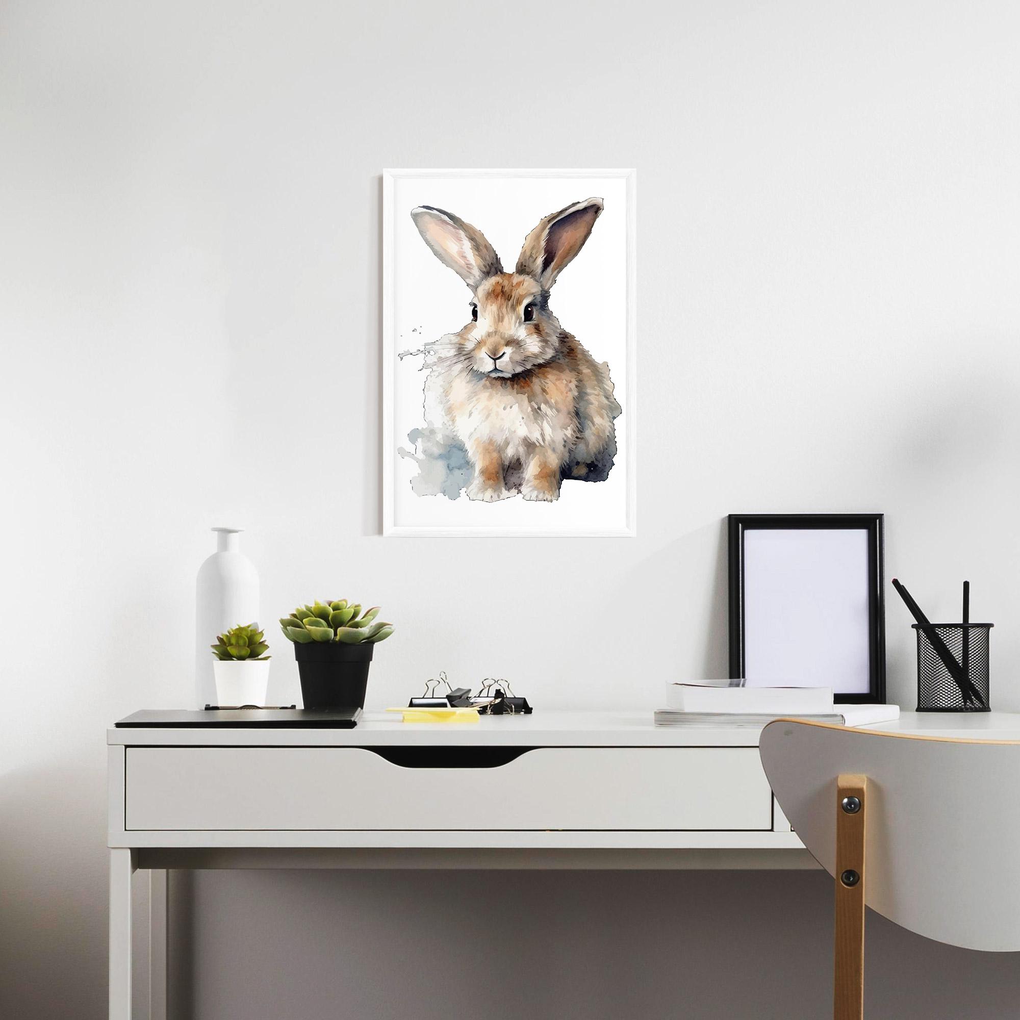 Gerahmte Poster Watercolor Cute Bunny mockup 7