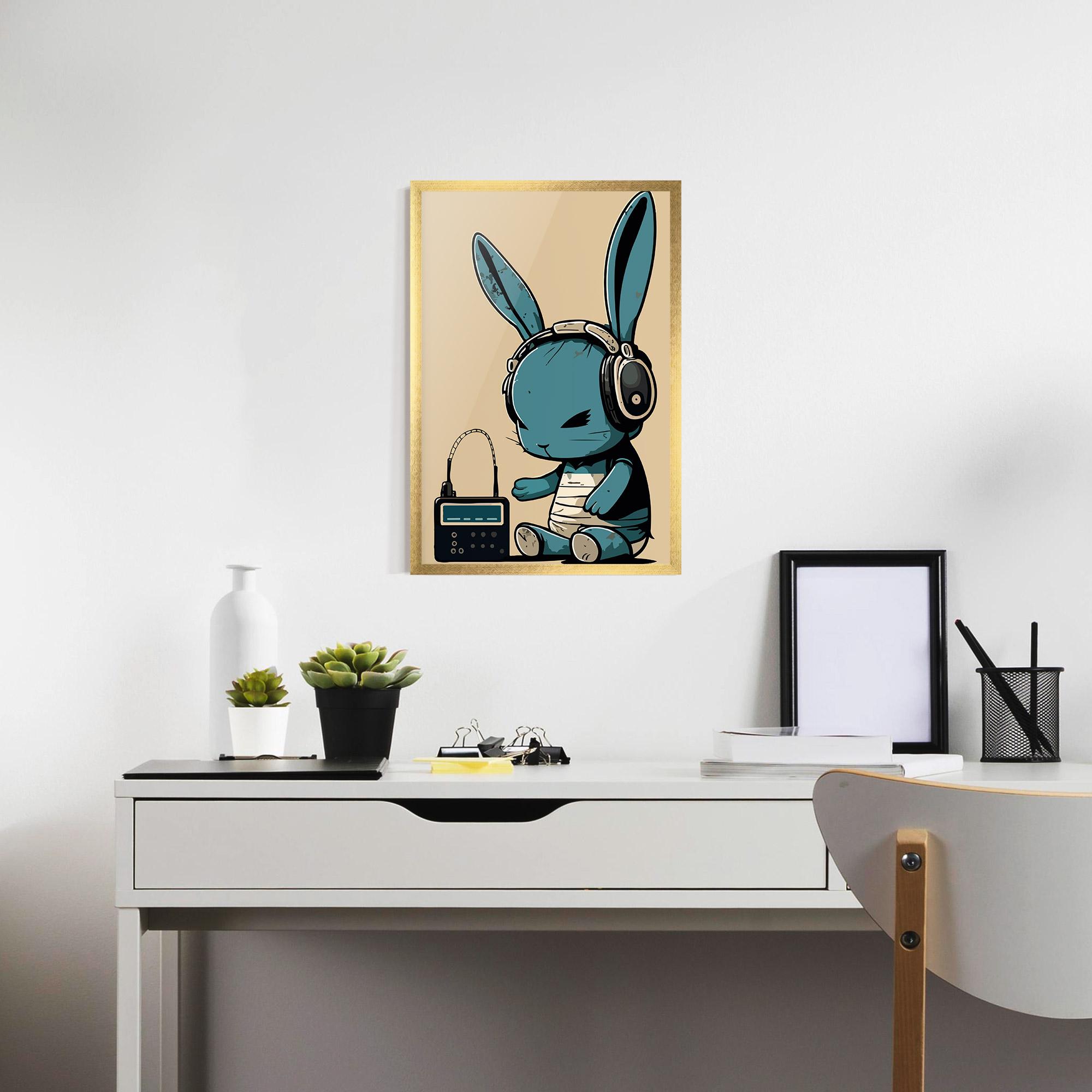 Gerahmte Poster Blue Baby Bunny mockup 7