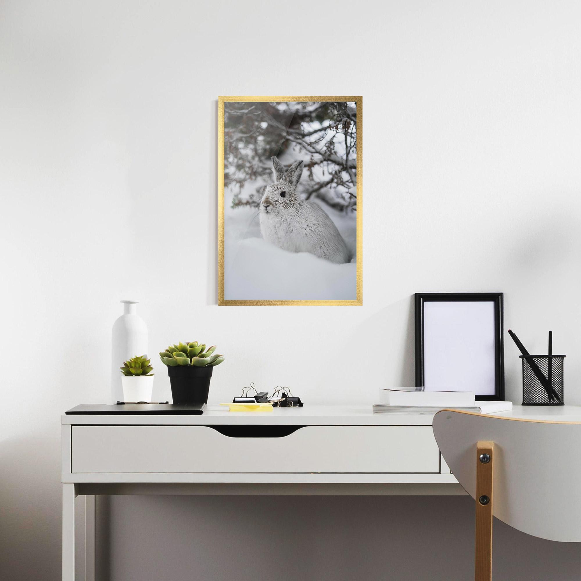 Gerahmte Poster Bunny In Snow mockup 7