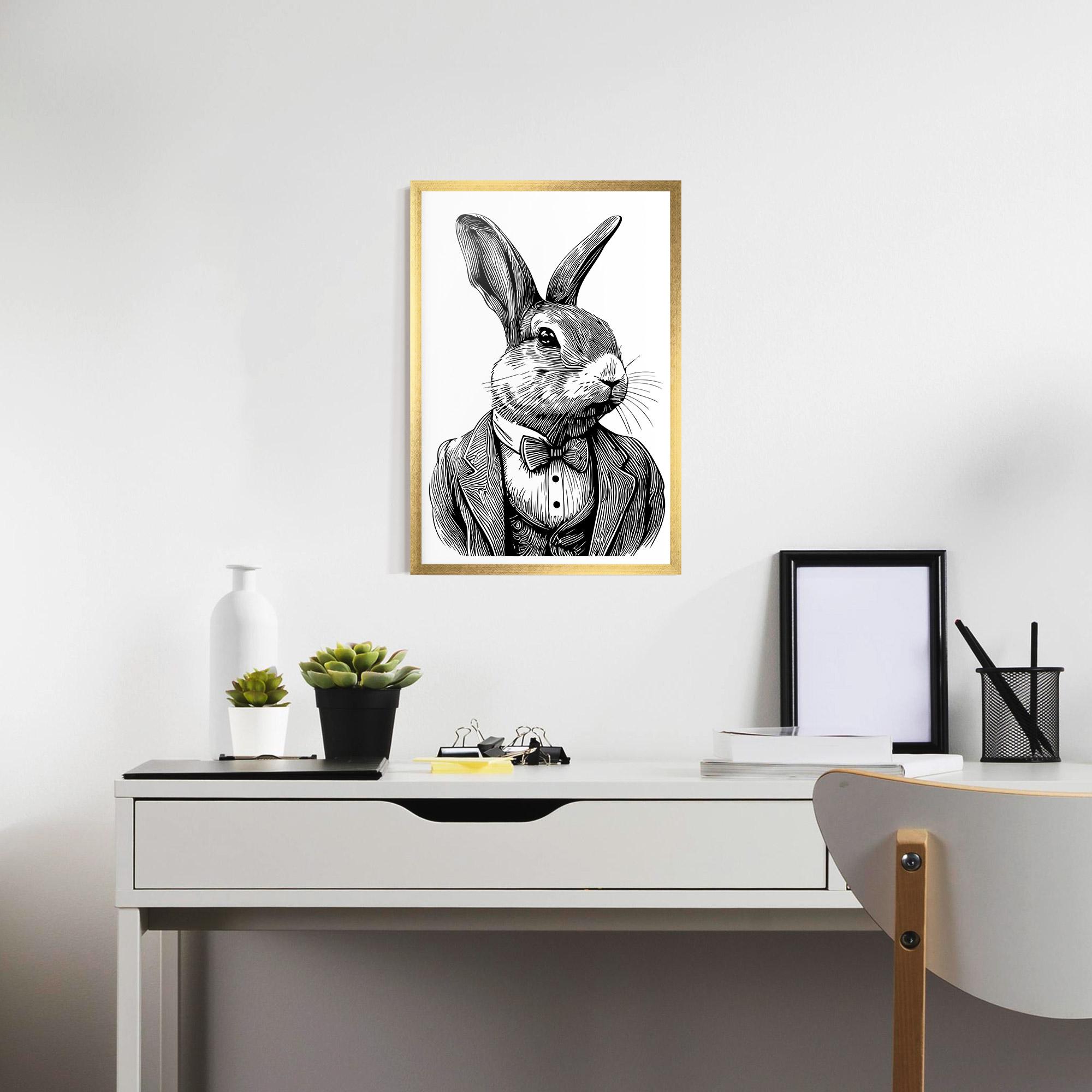 Gerahmte Poster Bunny In Suit mockup 7