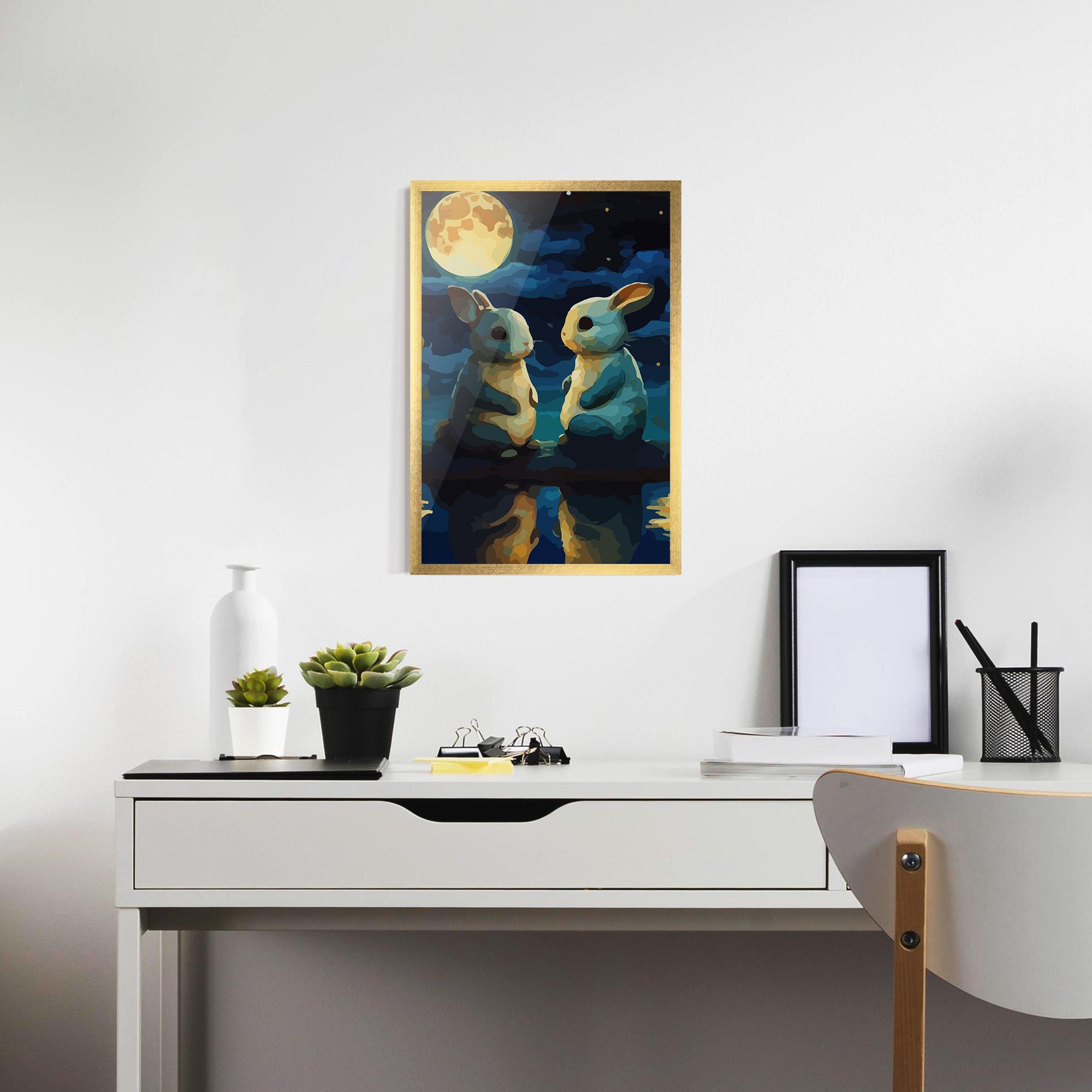 Gerahmte Poster Full Moon Bunny mockup 7