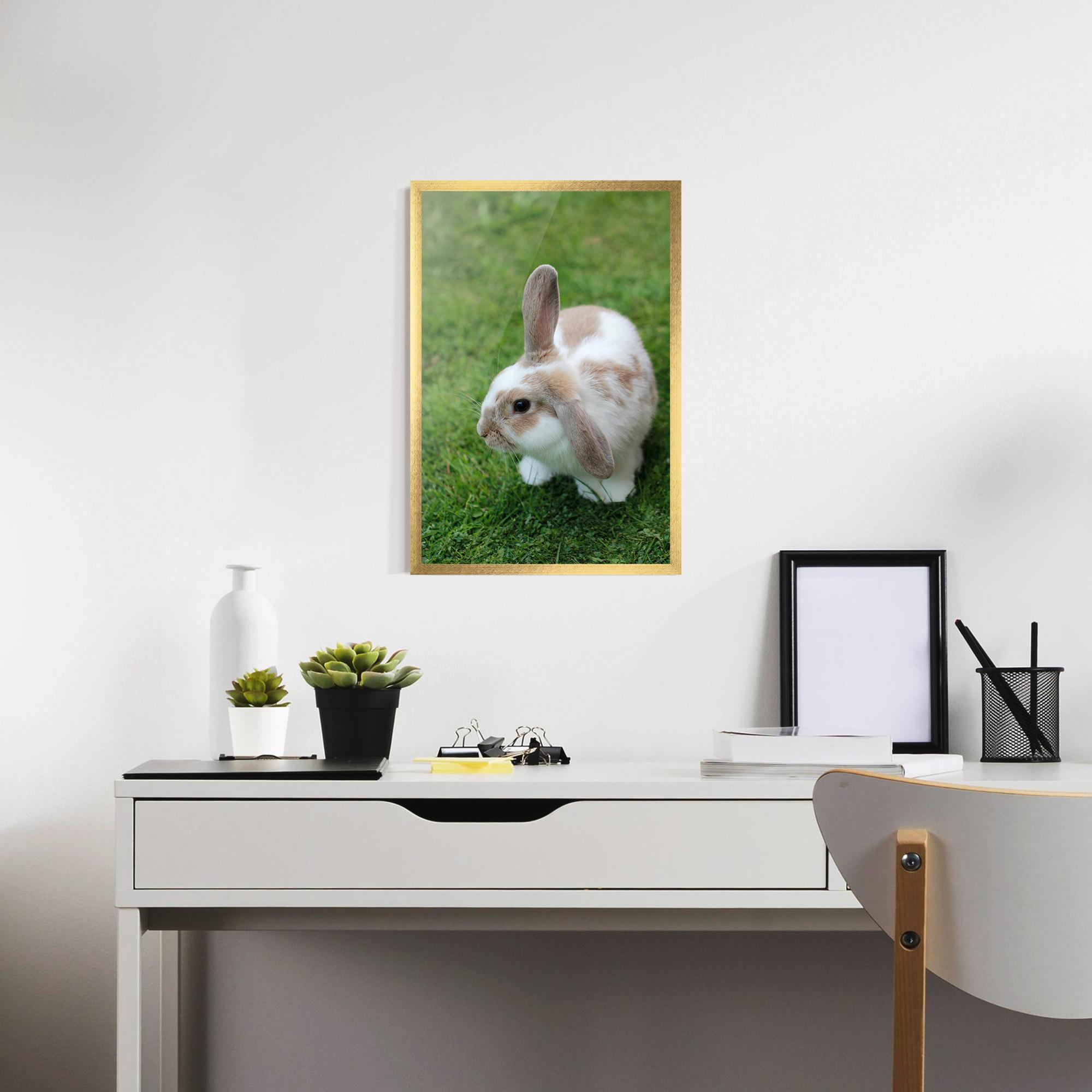 Gerahmte Poster Light Orange Bunny mockup 7
