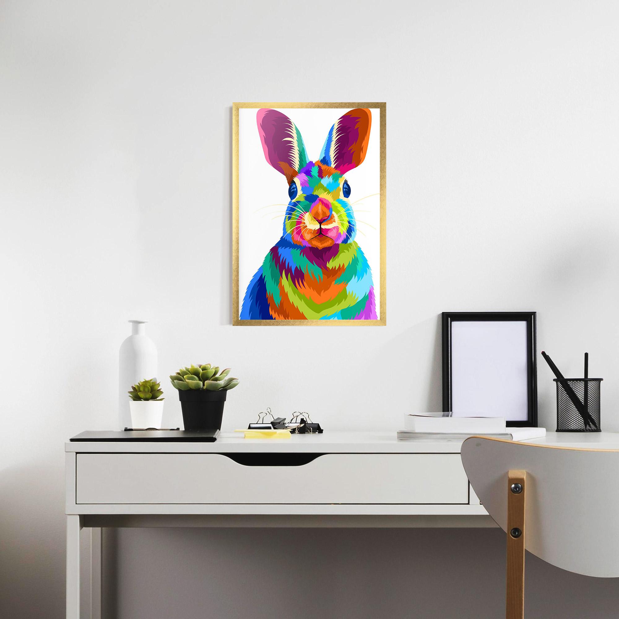Gerahmte Poster Rabbit Art Style mockup 7