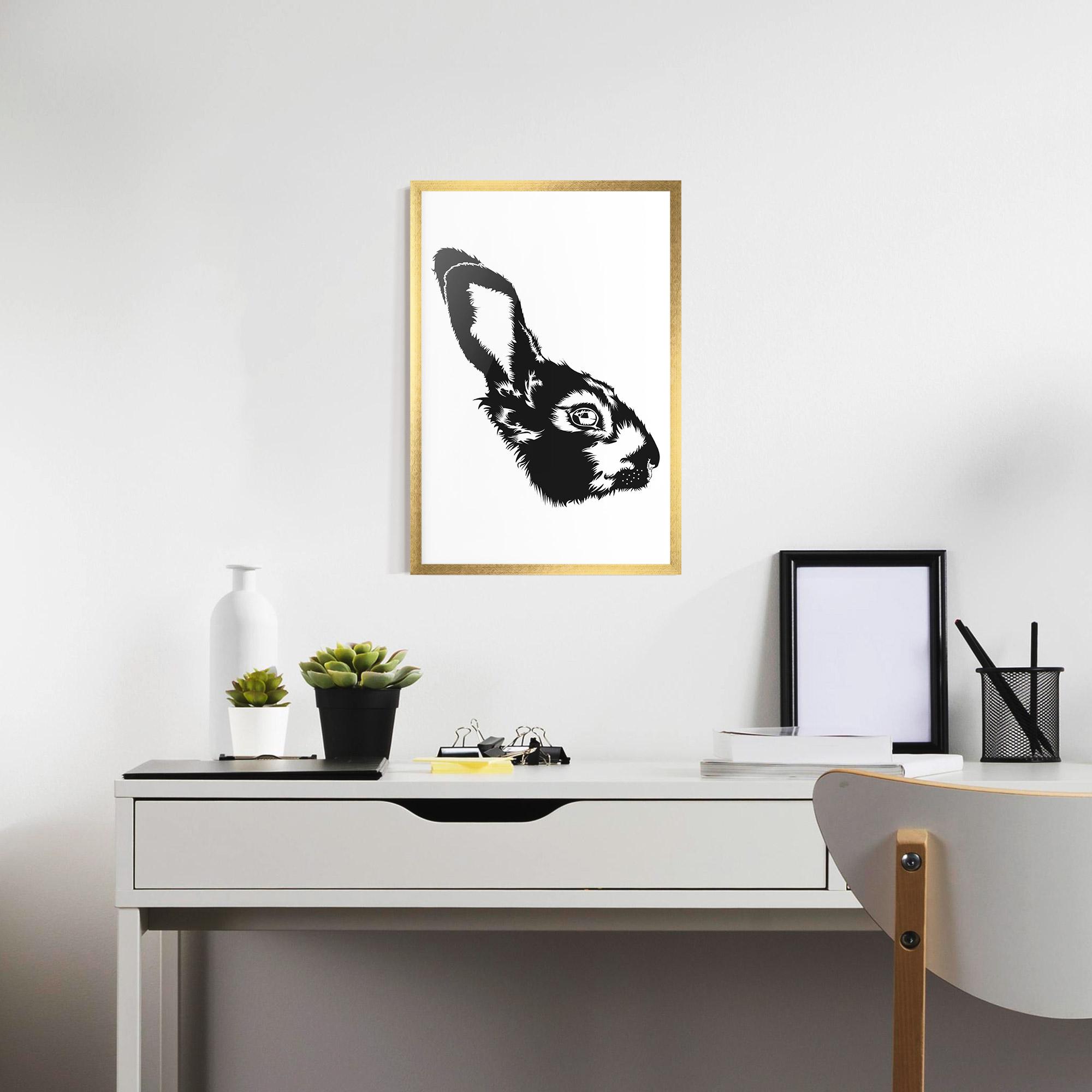 Gerahmte Poster Rabbit Head mockup 7