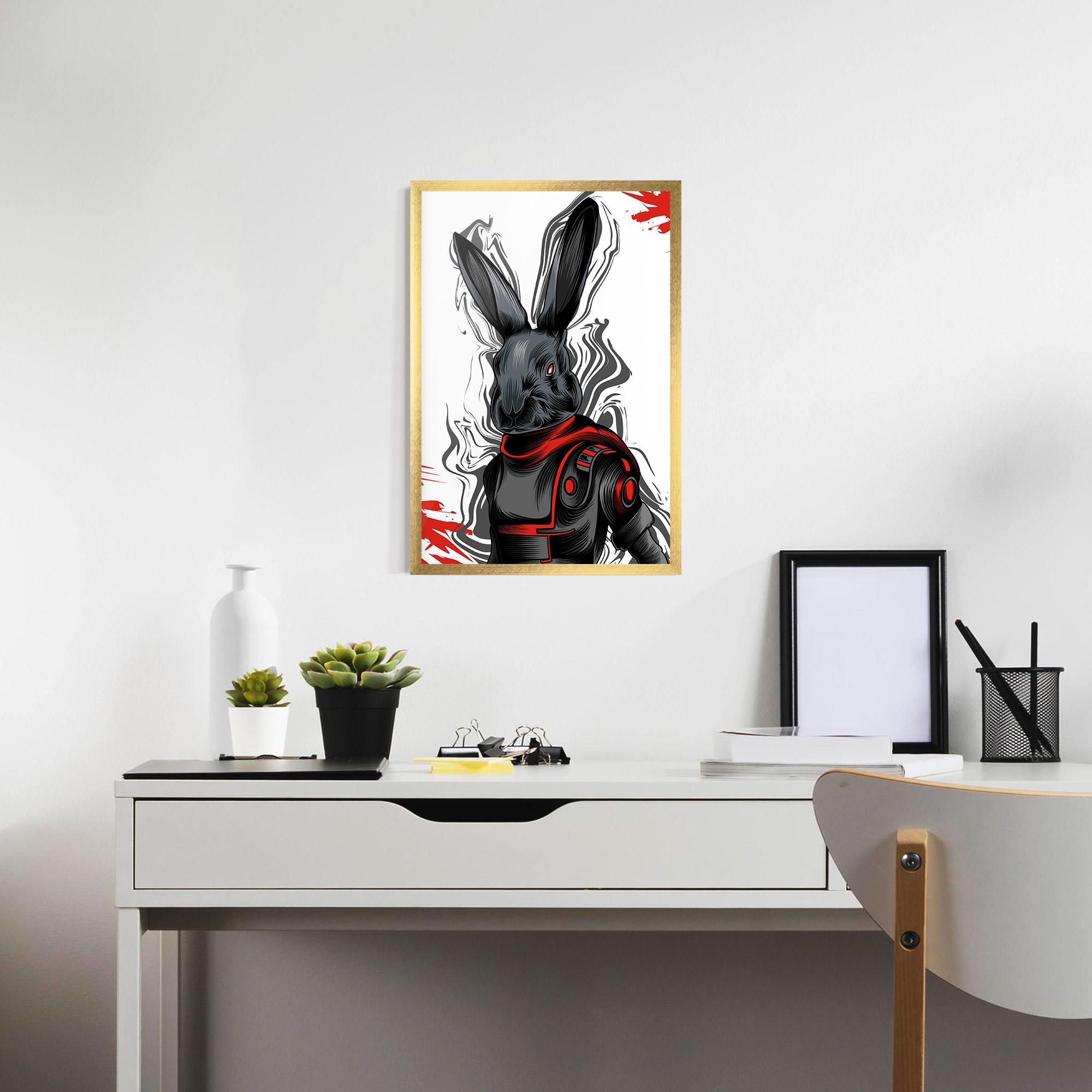 Gerahmte Poster Red Robot Bunny mockup 7