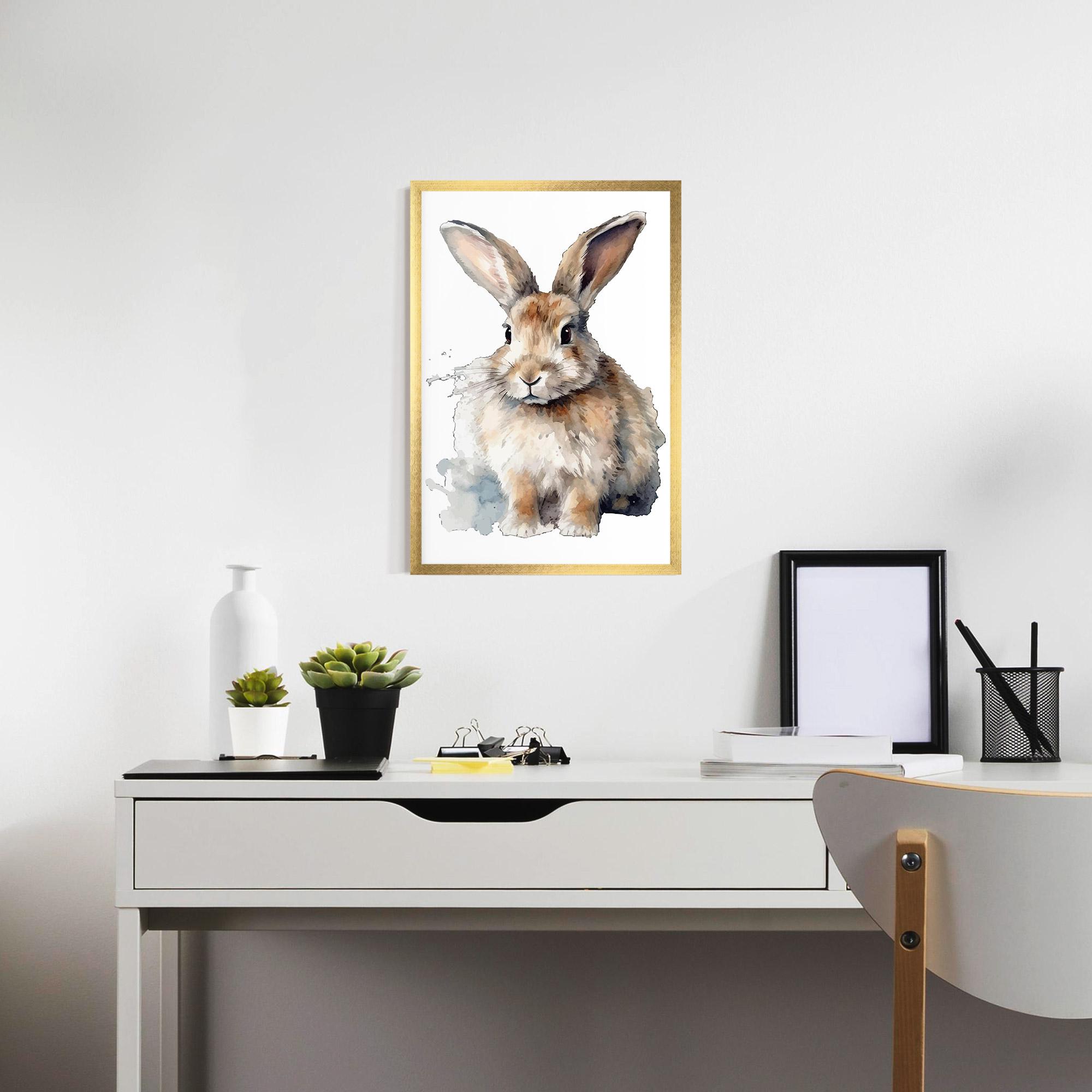 Gerahmte Poster Watercolor Cute Bunny mockup 7
