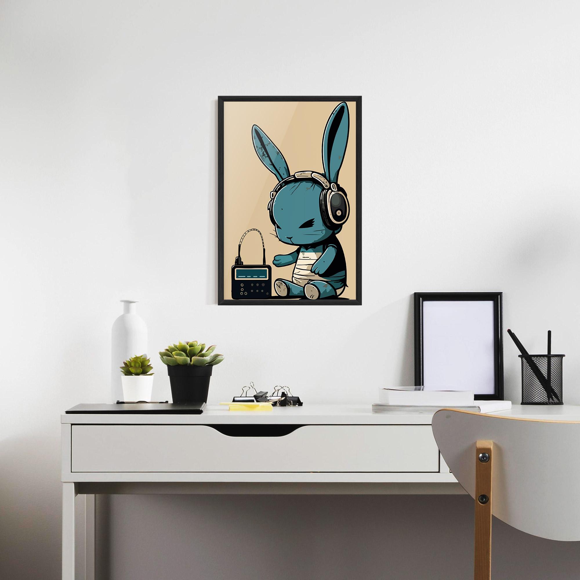 Gerahmte Poster Blue Baby Bunny mockup 7