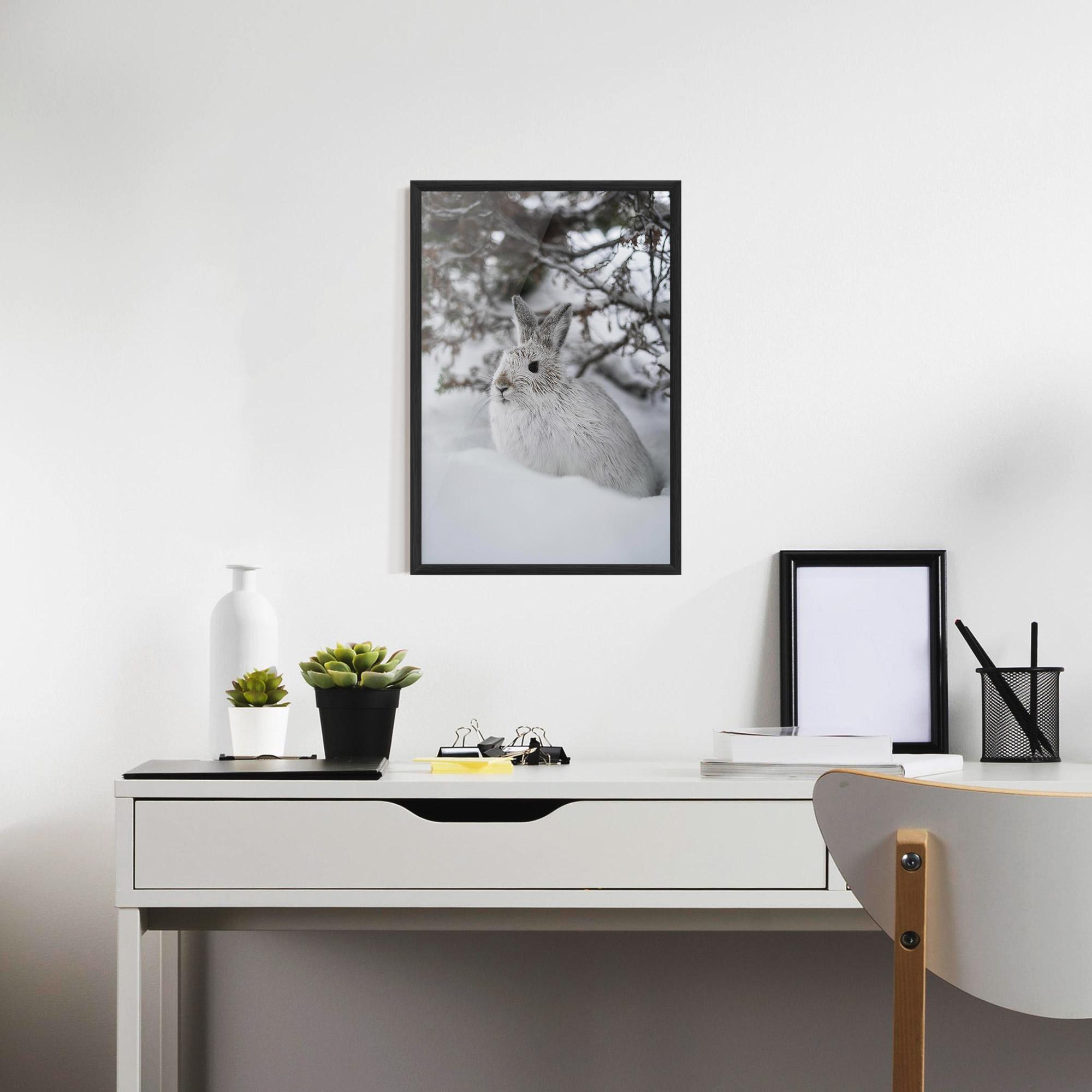 Gerahmte Poster Bunny In Snow mockup 7