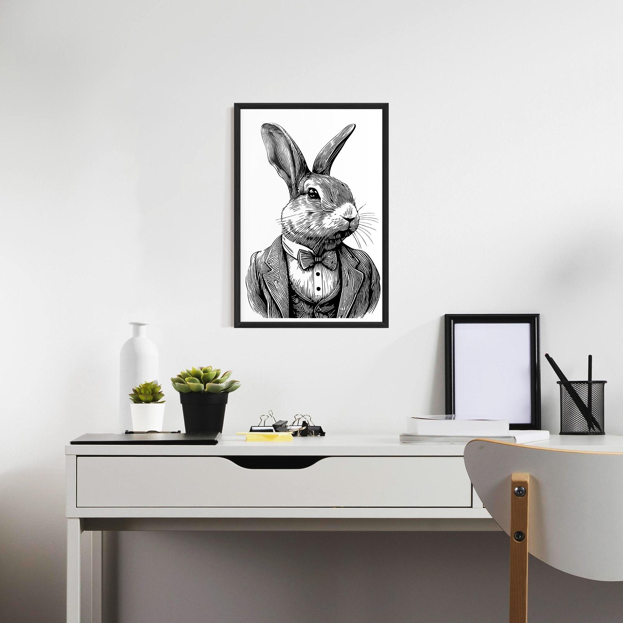 Gerahmte Poster Bunny In Suit mockup 7