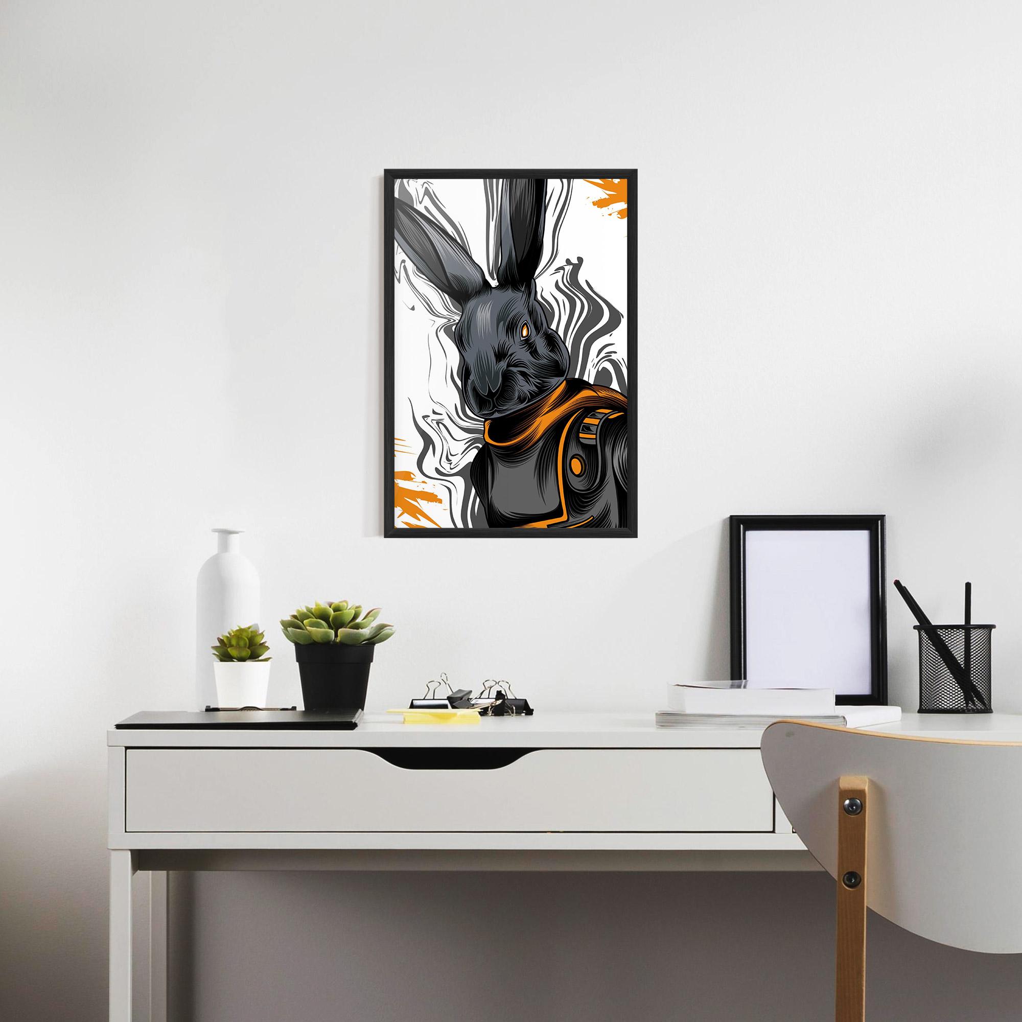 Gerahmte Poster Cyborg Yellow Bunny mockup 7