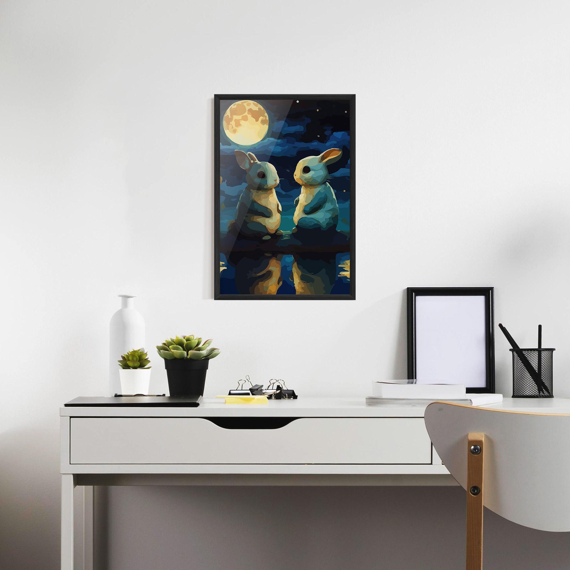 Gerahmte Poster Full Moon Bunny mockup 7
