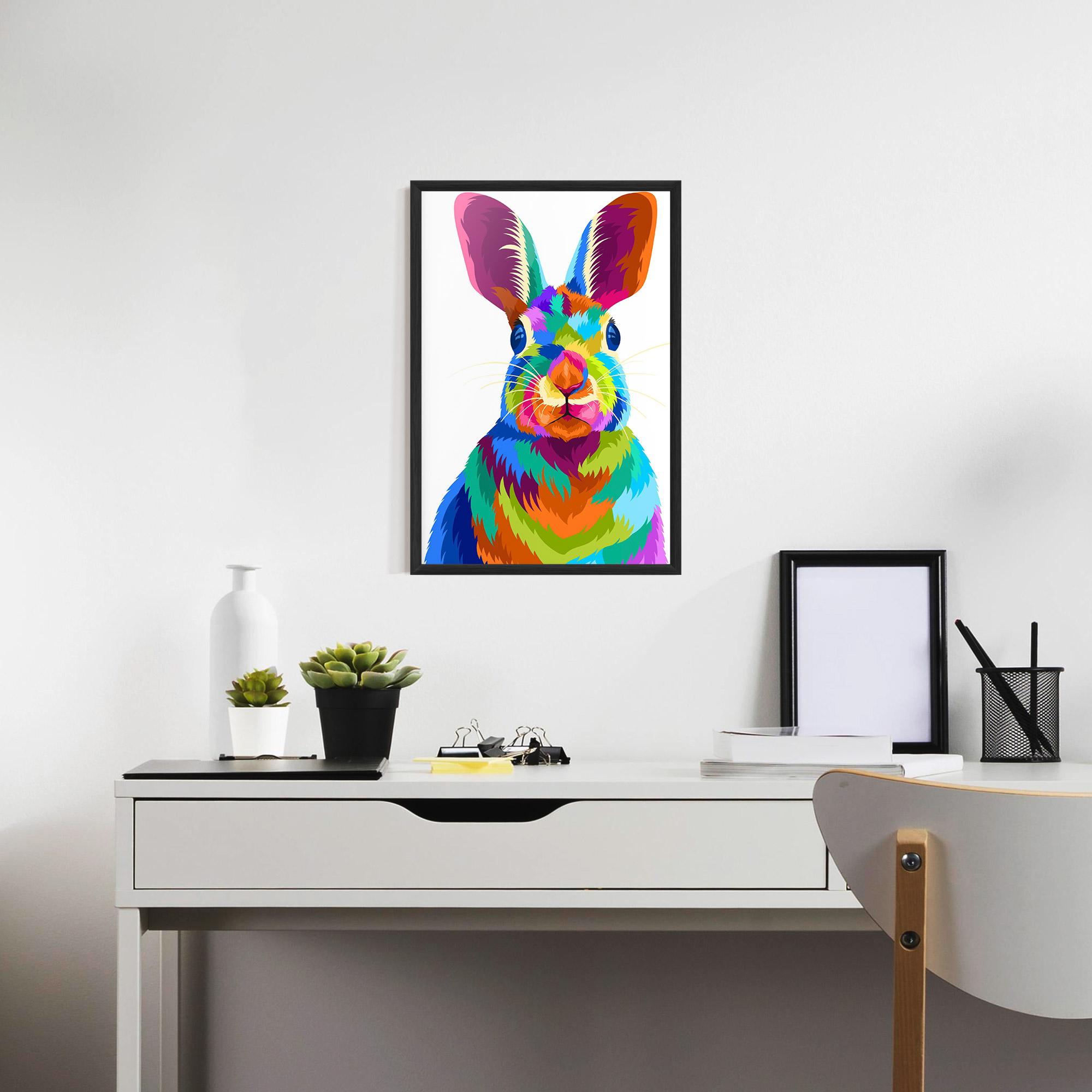 Gerahmte Poster Rabbit Art Style mockup 7
