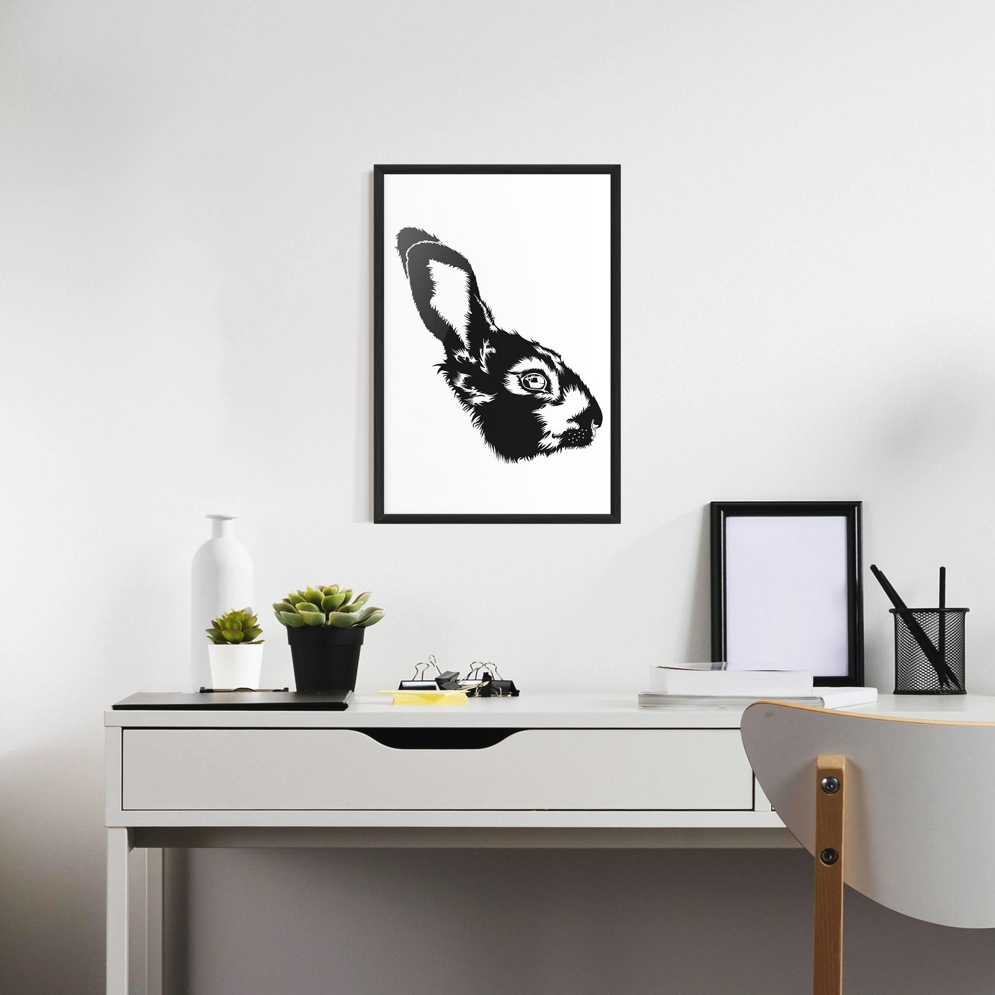 Gerahmte Poster Rabbit Head mockup 7