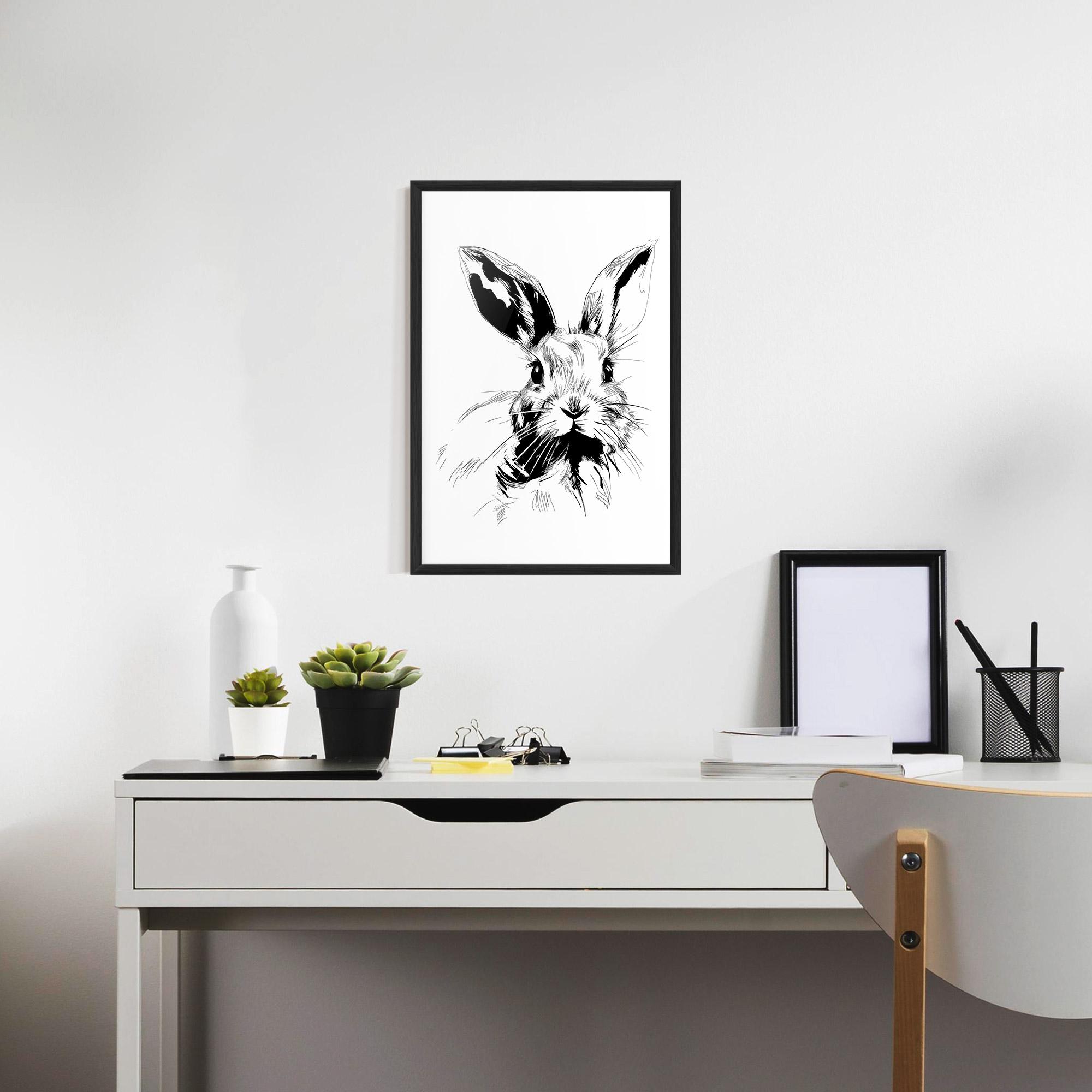 Gerahmte Poster Rabbit Looking mockup 7